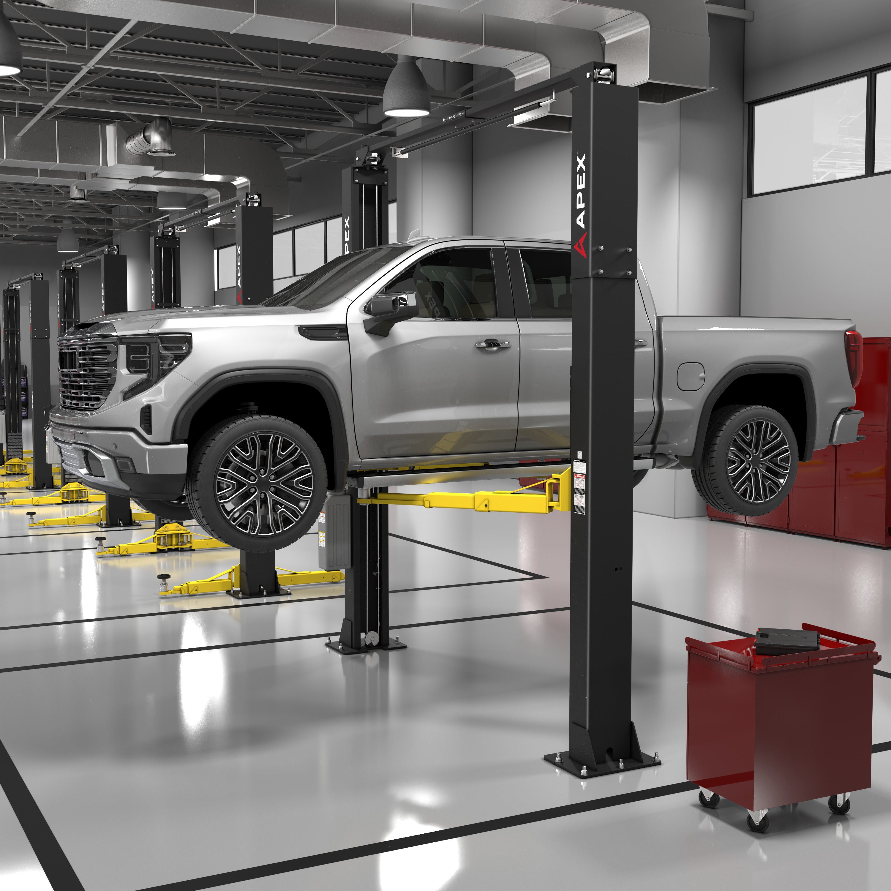 APEX AL10C Clearfloor Two-Post Lift - 10,000-lbs. Capacity