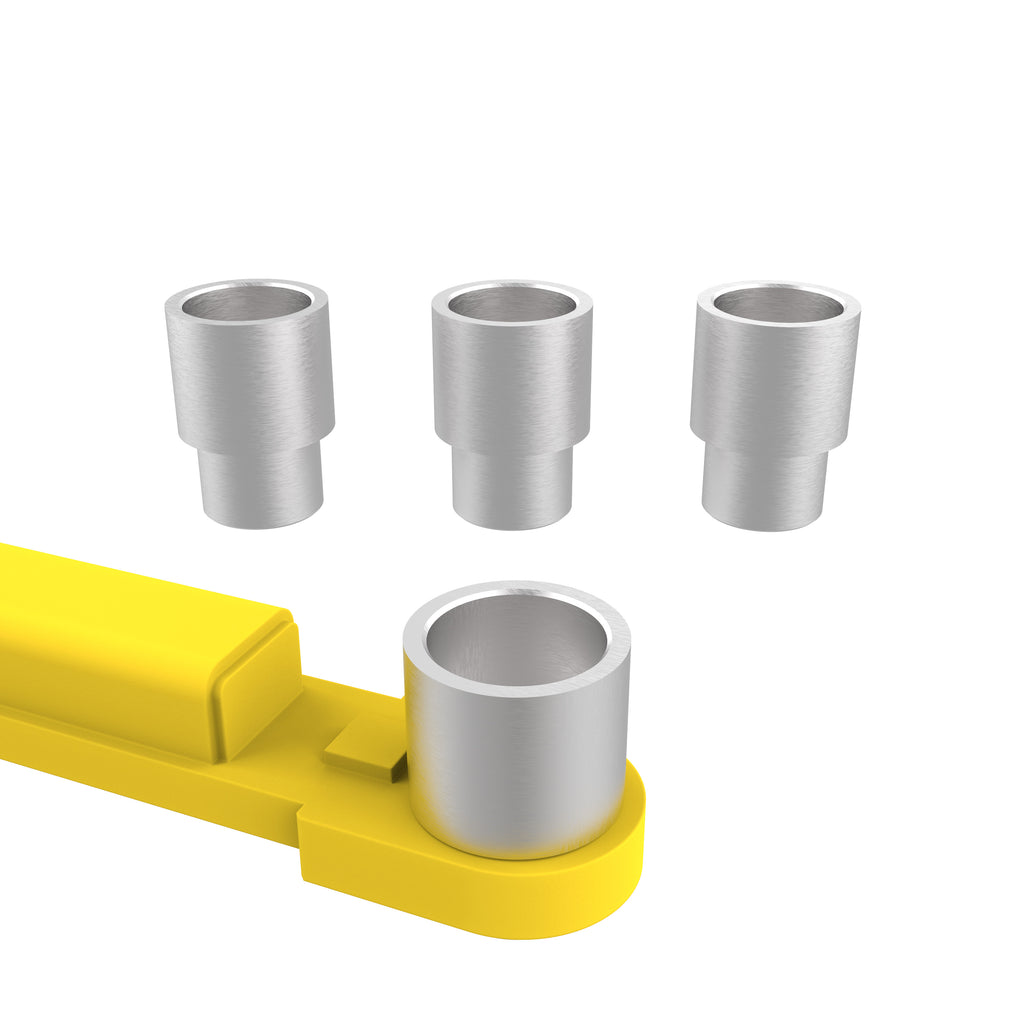Set of four included 55 mm pin adapters for the APEX AL10C two-post car lift.