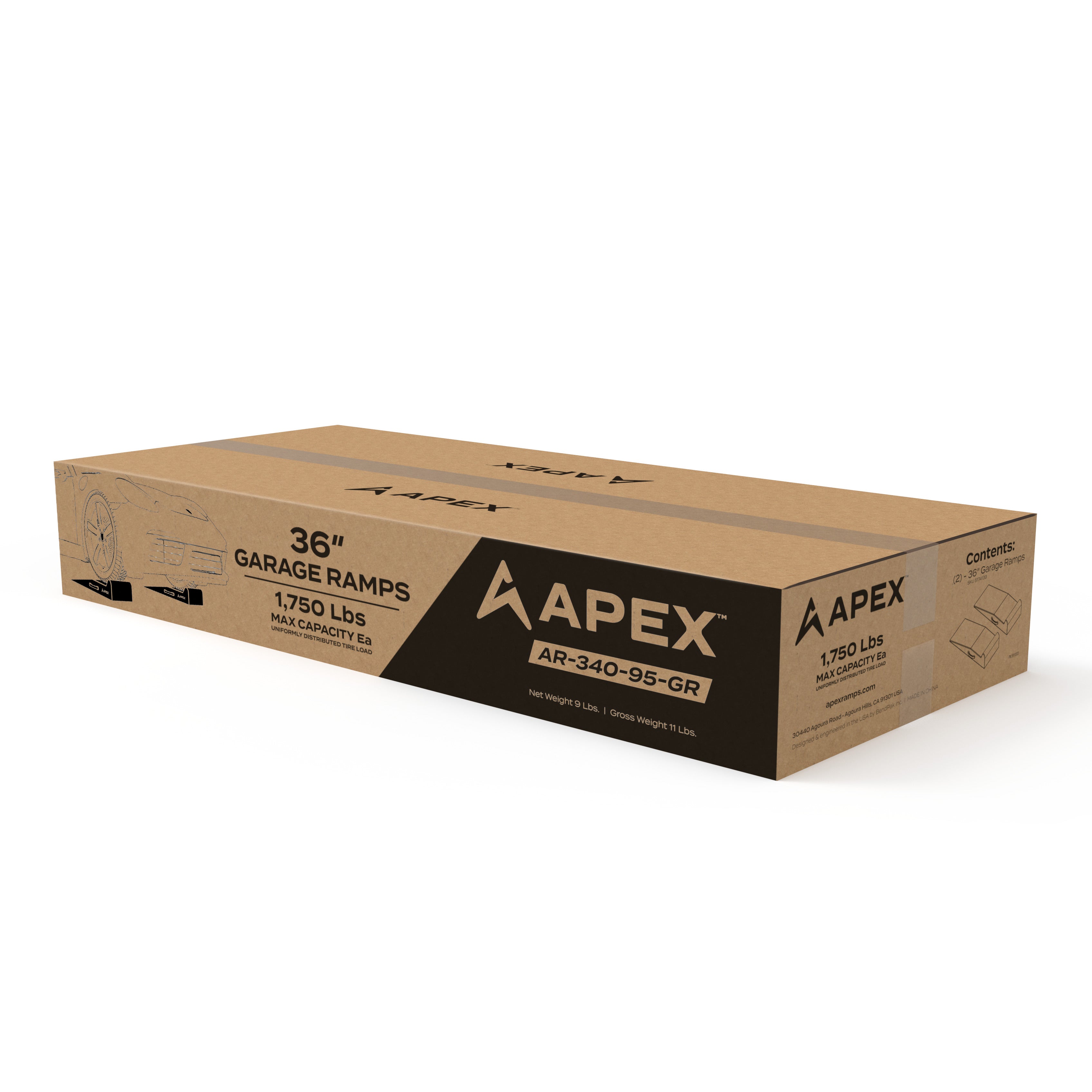 APEX 36-inch Lightweight Foam Garage Ramp Kit - Set of 2