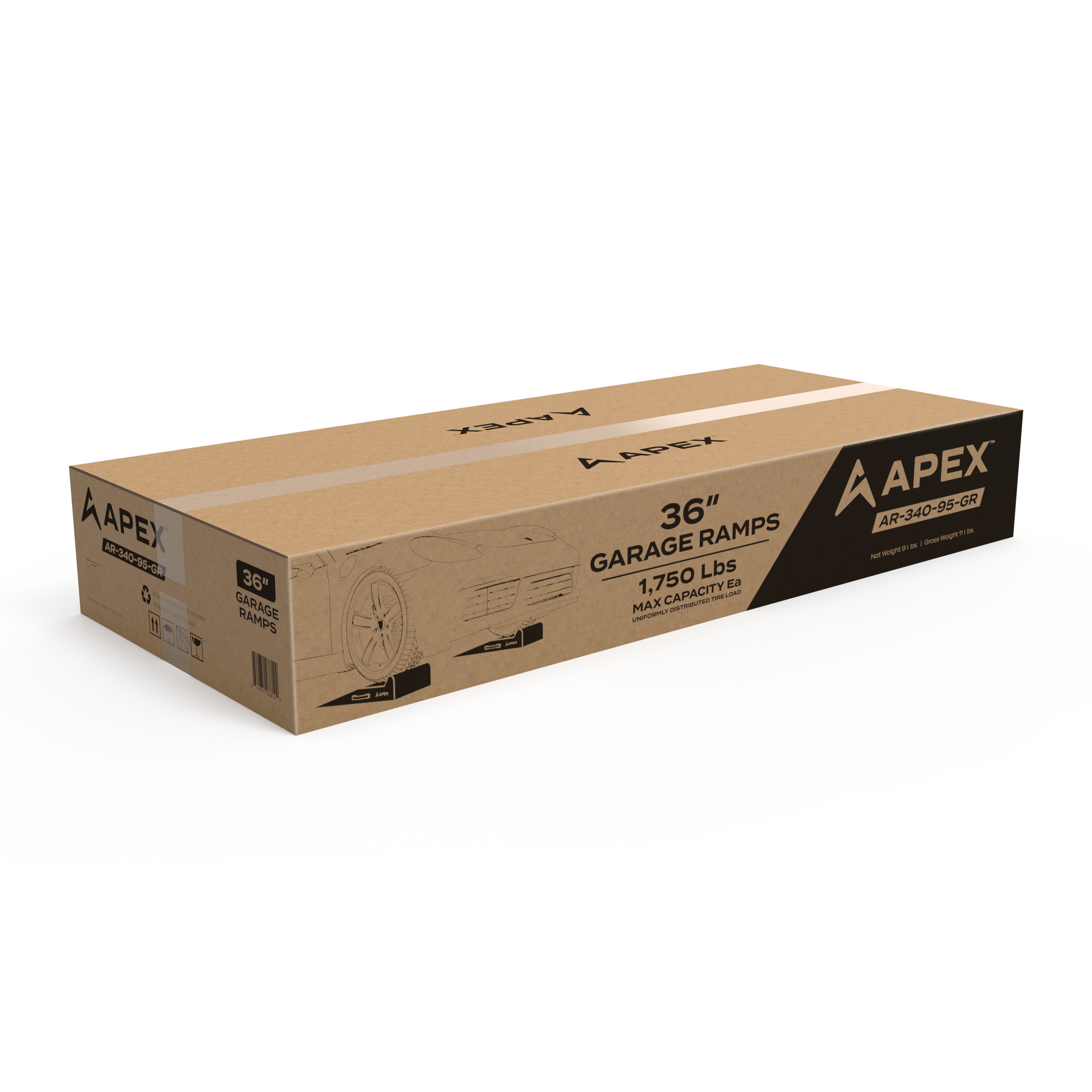 APEX 36-inch Lightweight Foam Garage Ramp Kit - Set of 2