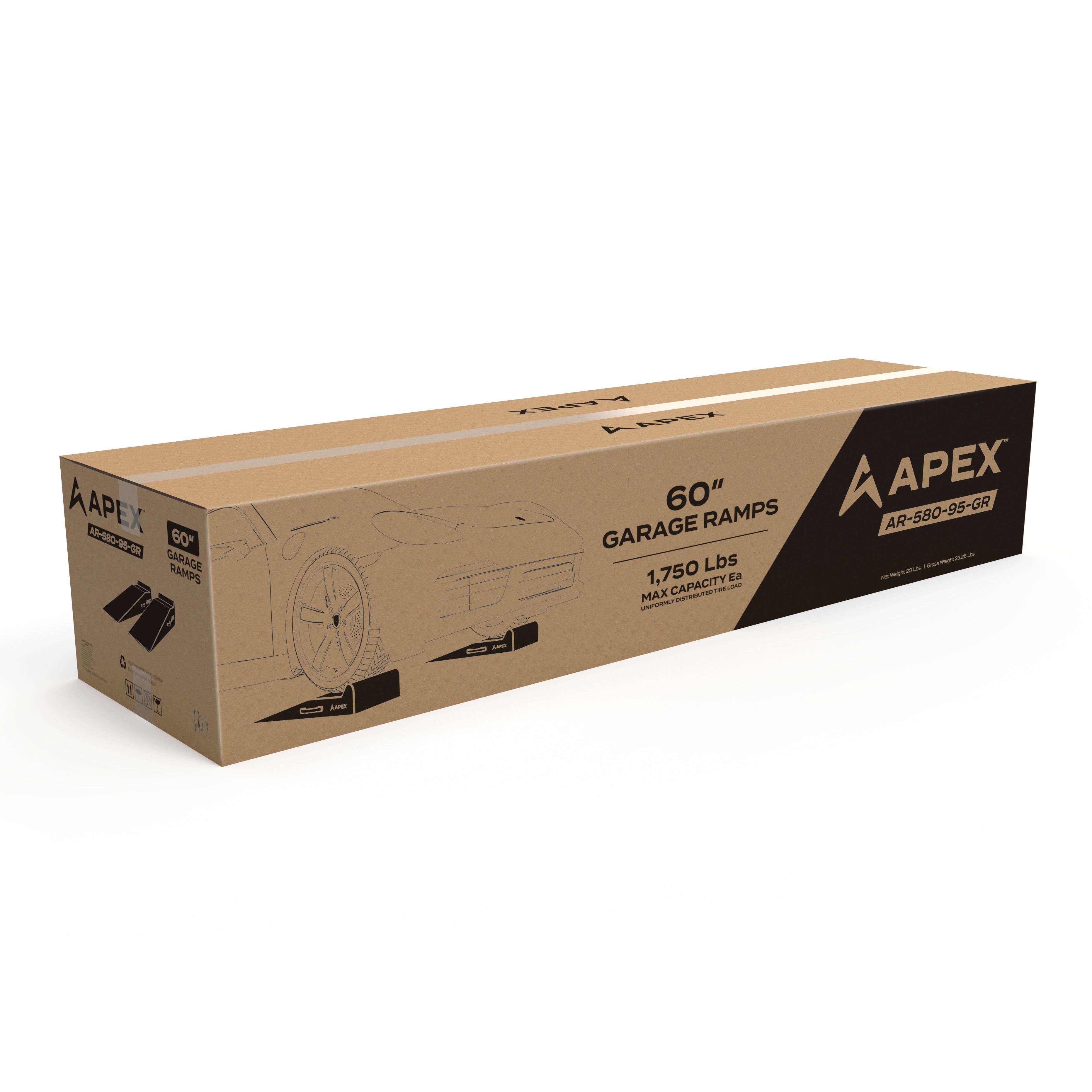 APEX 60-inch Lightweight Foam Garage Ramp Kit - Set of 2