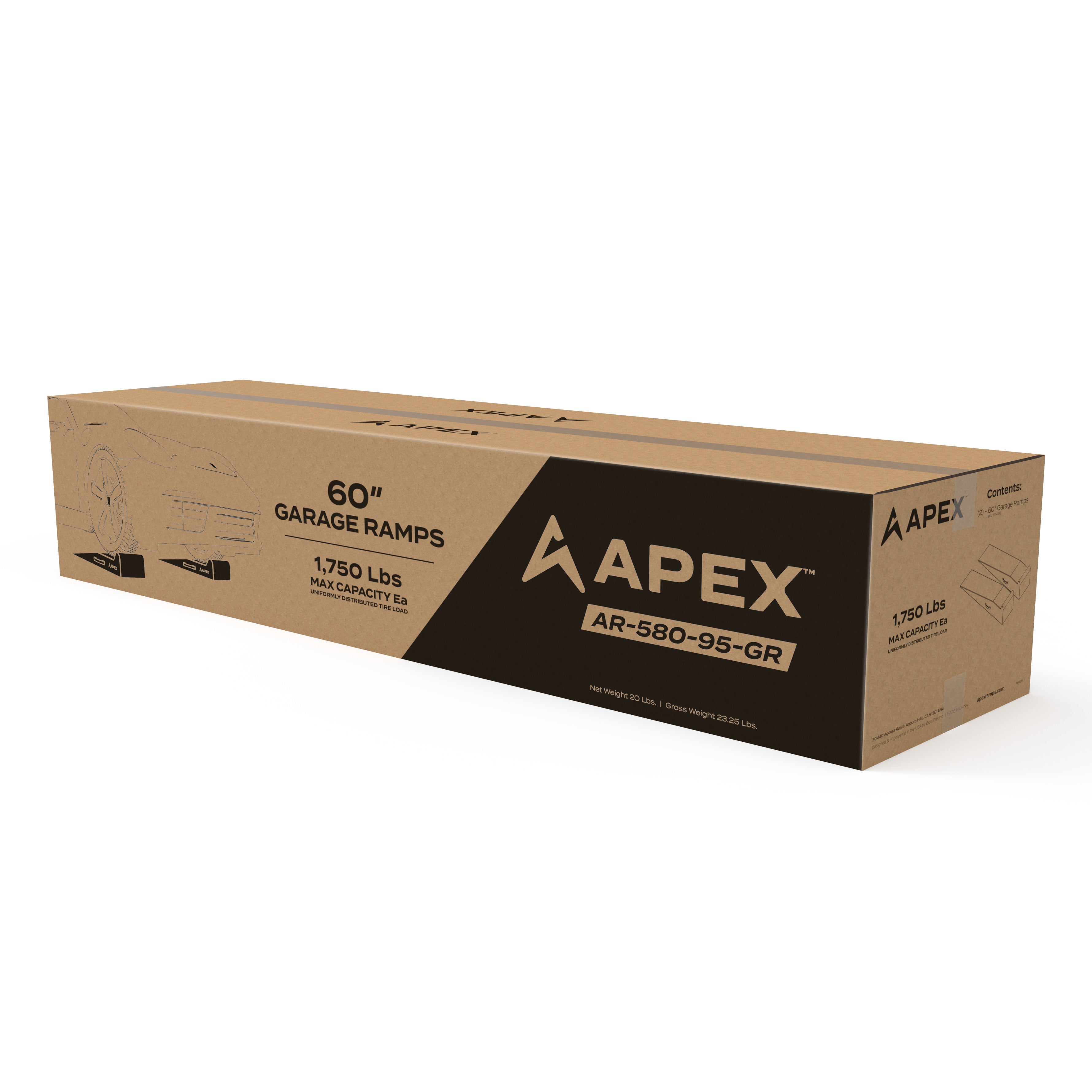 APEX 60-inch Lightweight Foam Garage Ramp Kit - Set of 2