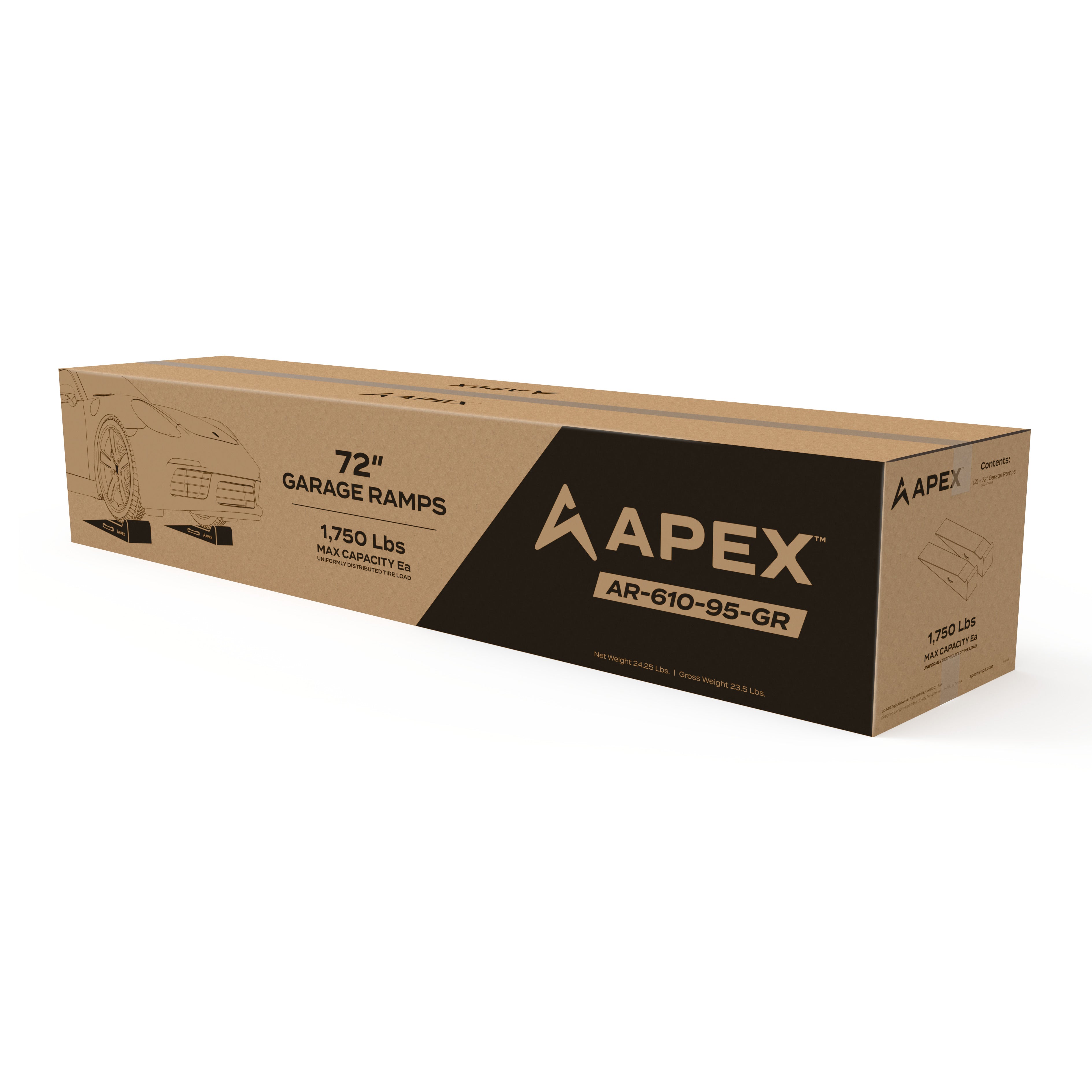 APEX 72-inch Lightweight Foam Garage Ramp Kit - Set of 2