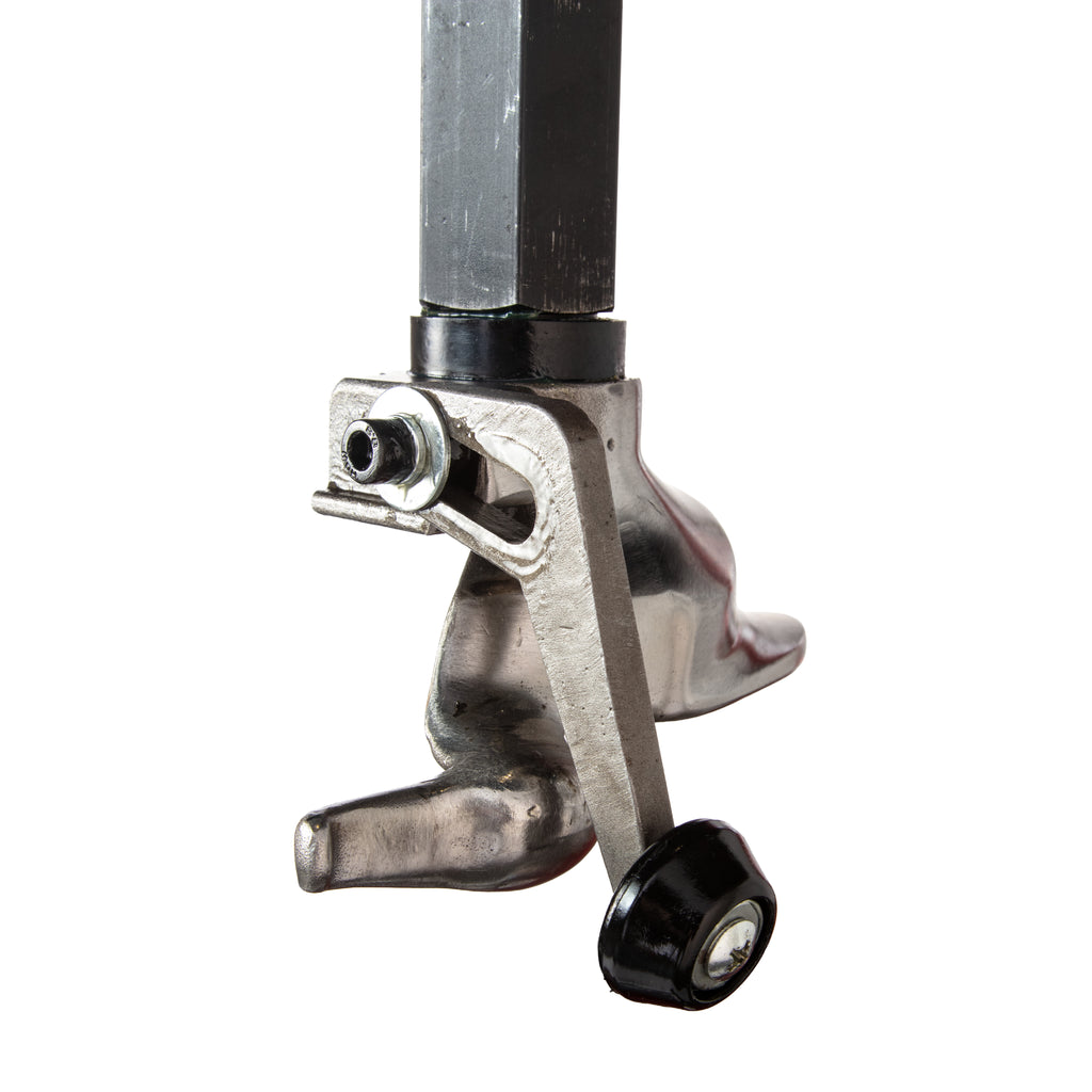 Interchangeable mount and demount tool heads for the APEX AT26 tire changer.