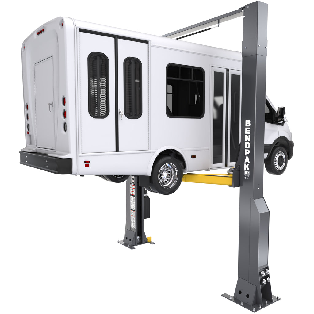 BendPak 16AP-192 extended-height two-post lift supporting trucks, SUVs, and fleet vehicles
