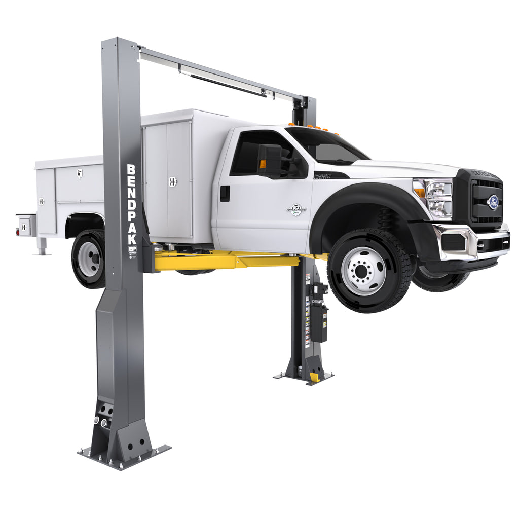 BendPak 16AP clearfloor two-post lift with 16,000-lb. capacity for demanding shop work