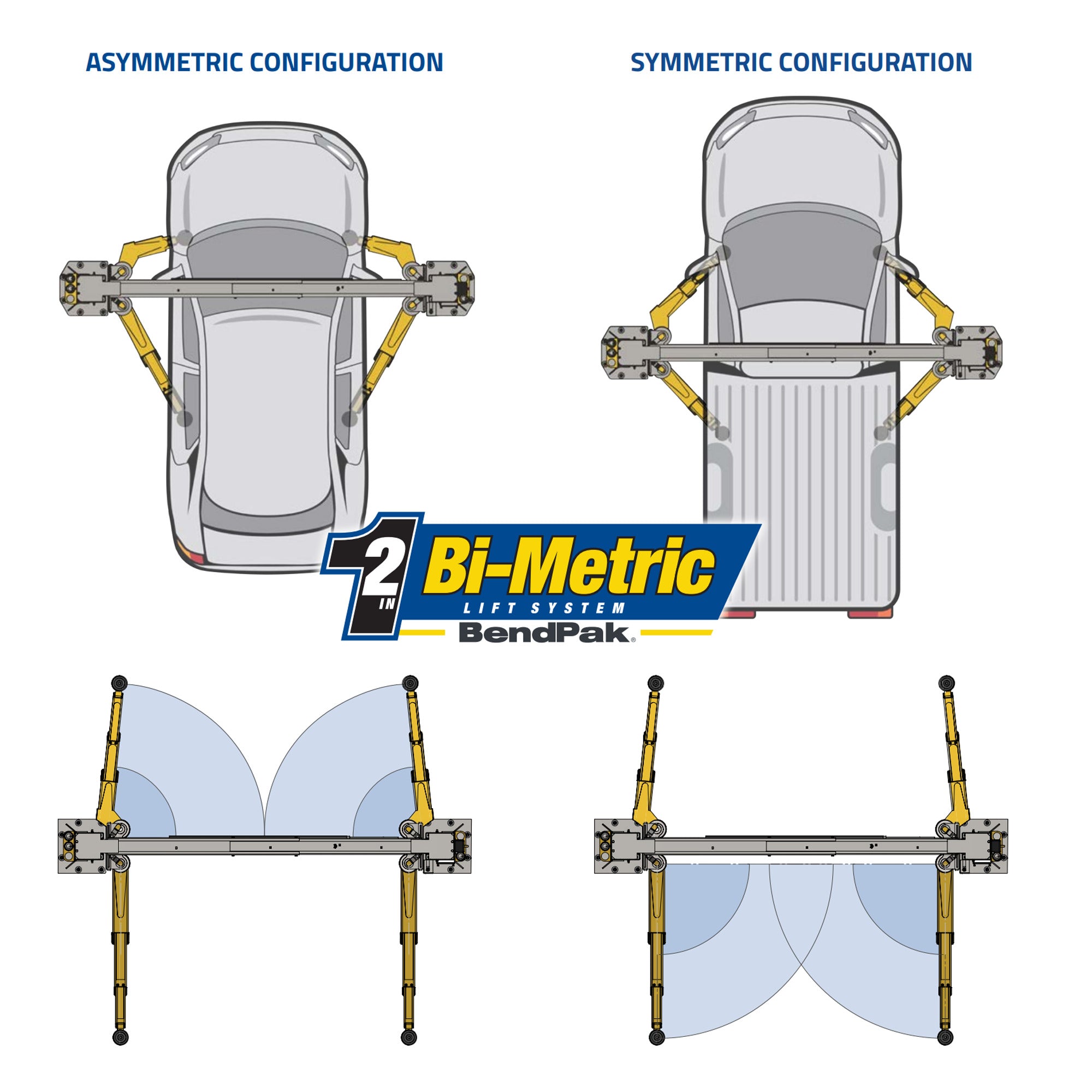 BendPak 10APX high-rise two-post lift product image with 10,000-lb. capacity
