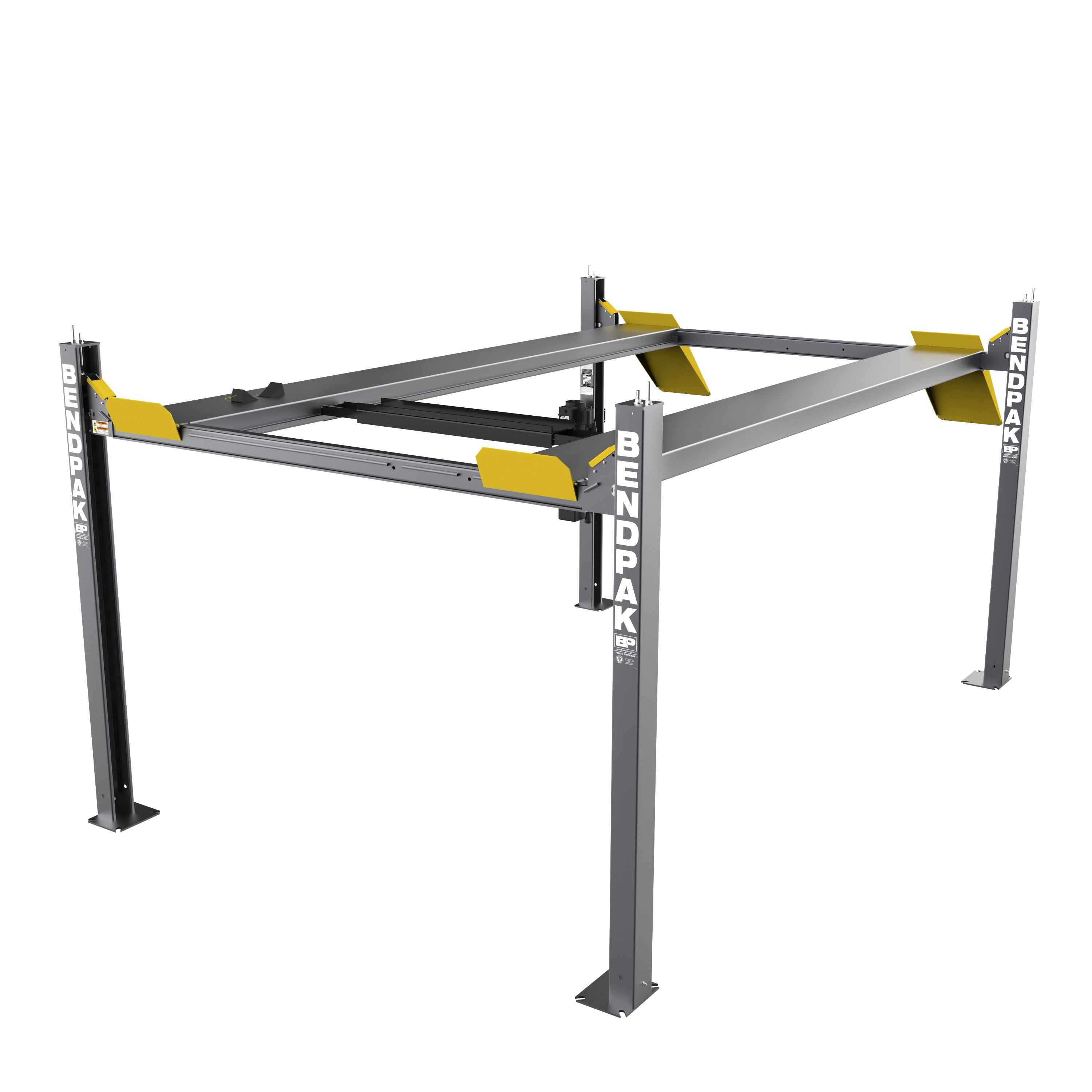 BendPak HD-7500BLX 7,500-lb. four-post lift for boat and vehicle storage.
