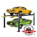 BendPak HD-9XL extended-length four-post lift with 9,000-lb. capacity for longer vehicles.