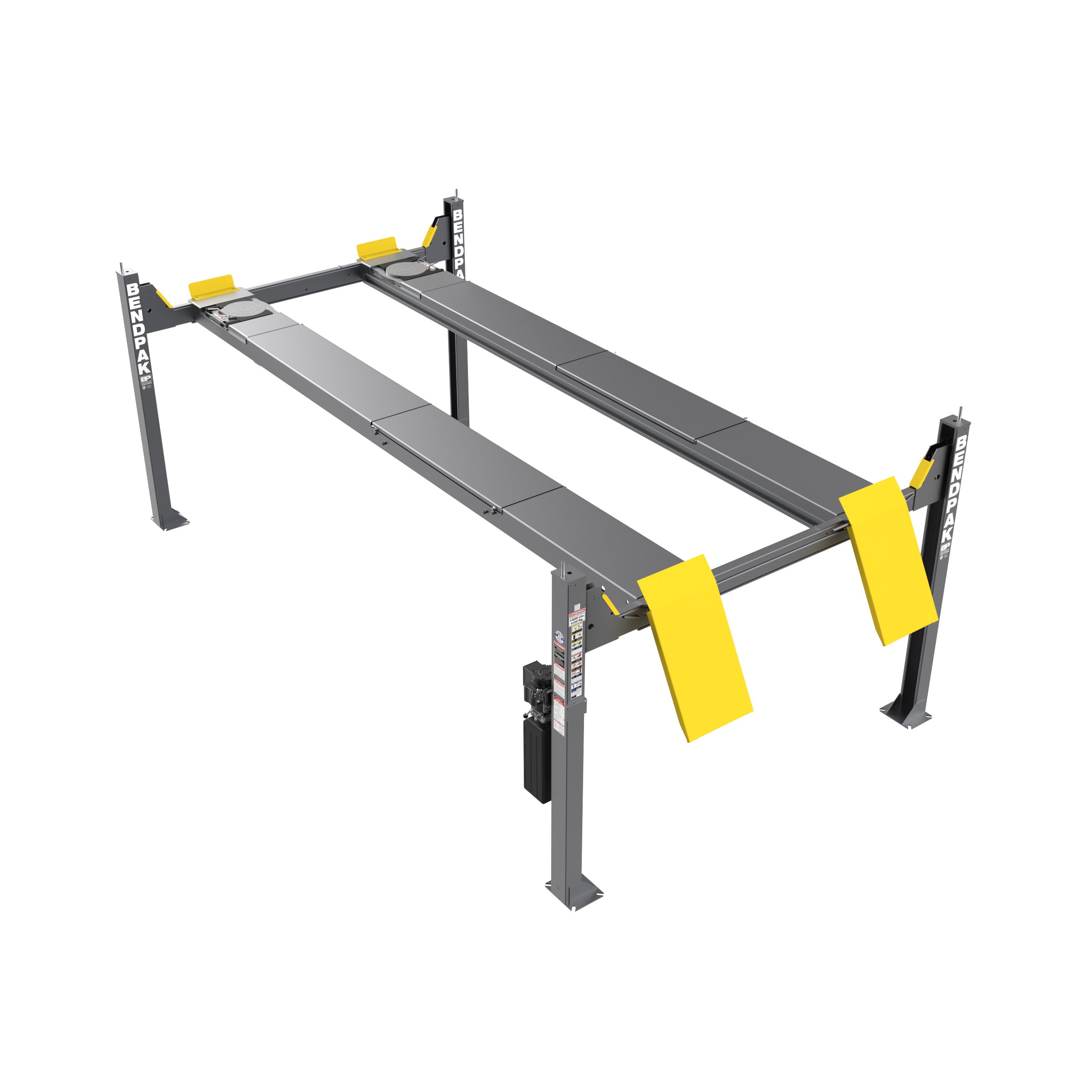 BendPak HDS-14LSXE extended four-post alignment lift with 14,000-lb. capacity.