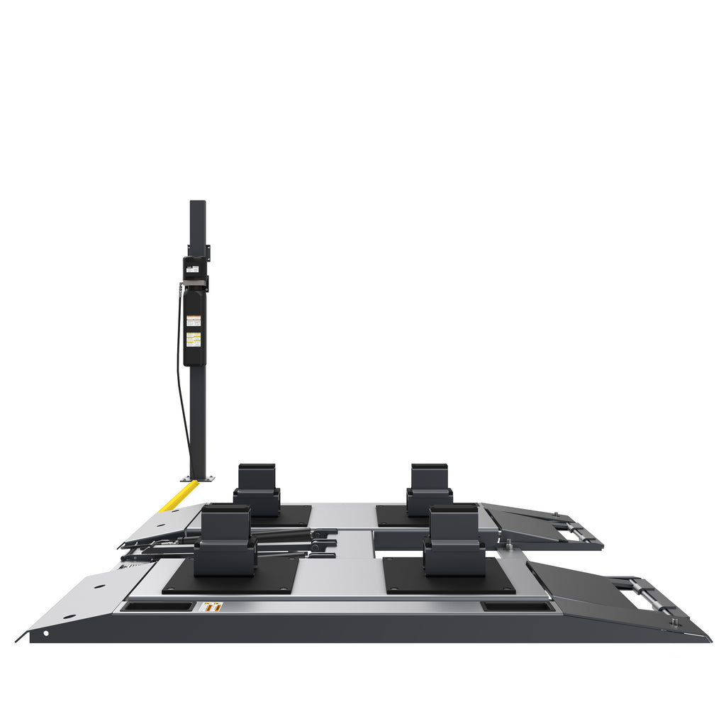 BendPak LR-10000 low-profile lift with drive-over platforms for frame-engaging service access.