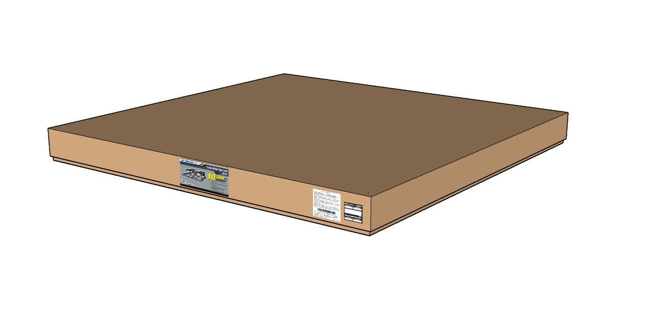 BendPak LR-10000 packaging image showing mid-rise lift shipping configuration.