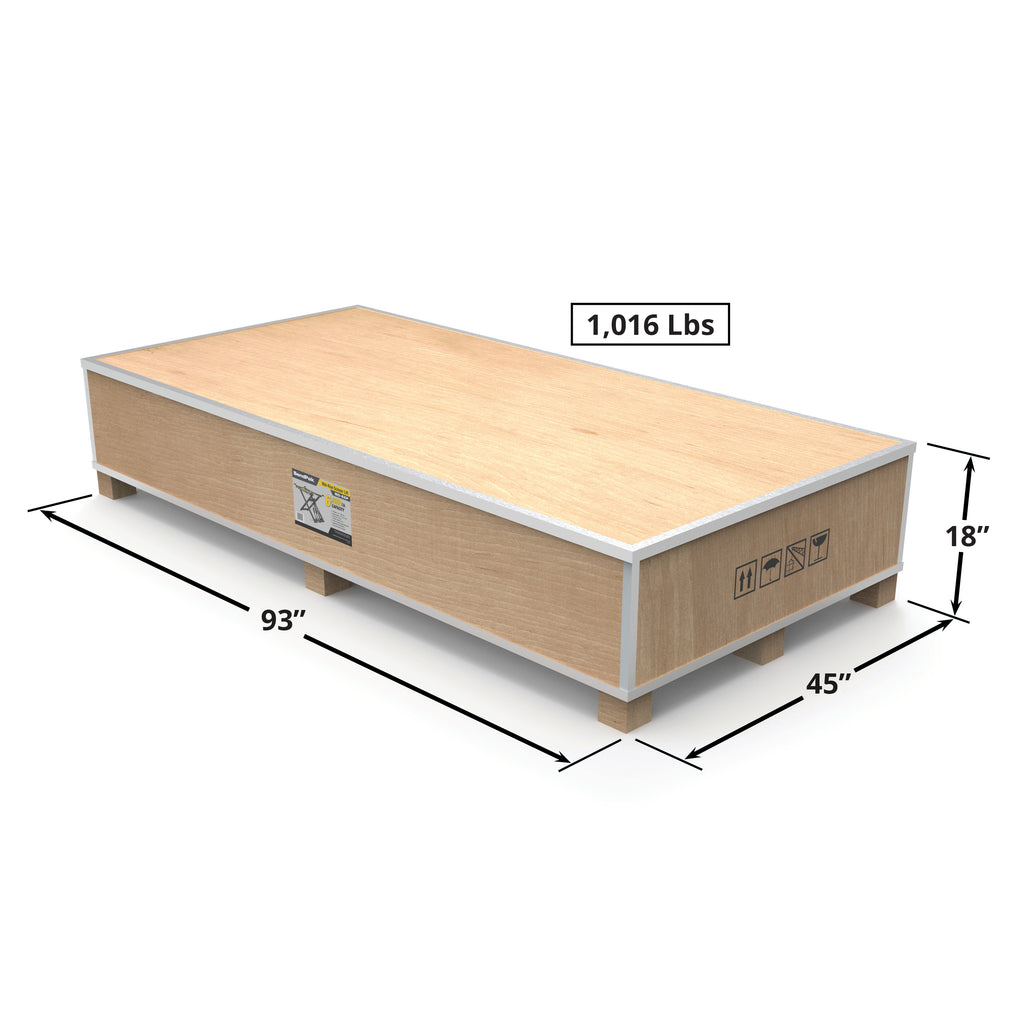 BendPak MD-6XP packaging dimensions and weight diagram for online retail freight planning.