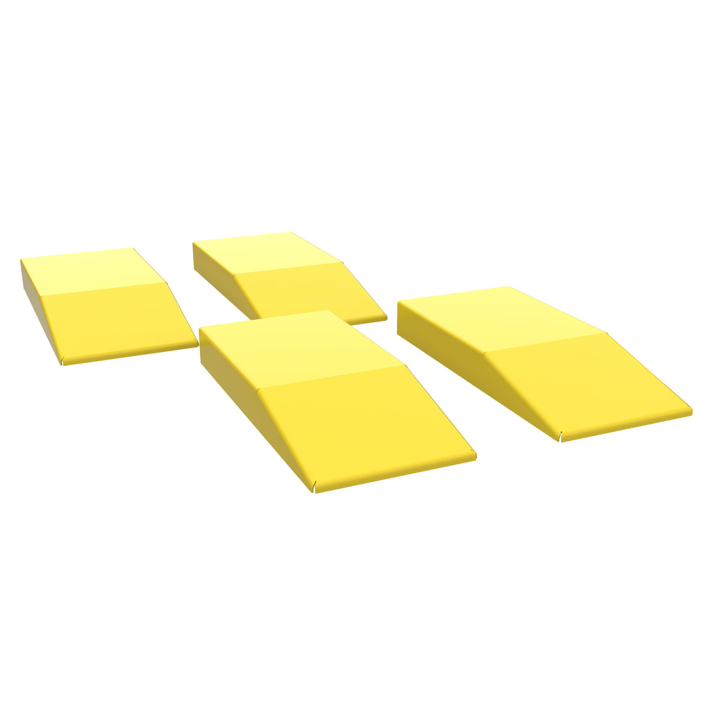 Set of four heavy-duty BendPak extended approach ramps designed for smoother vehicle access to MDS-6 Series mid-rise scissor lifts.