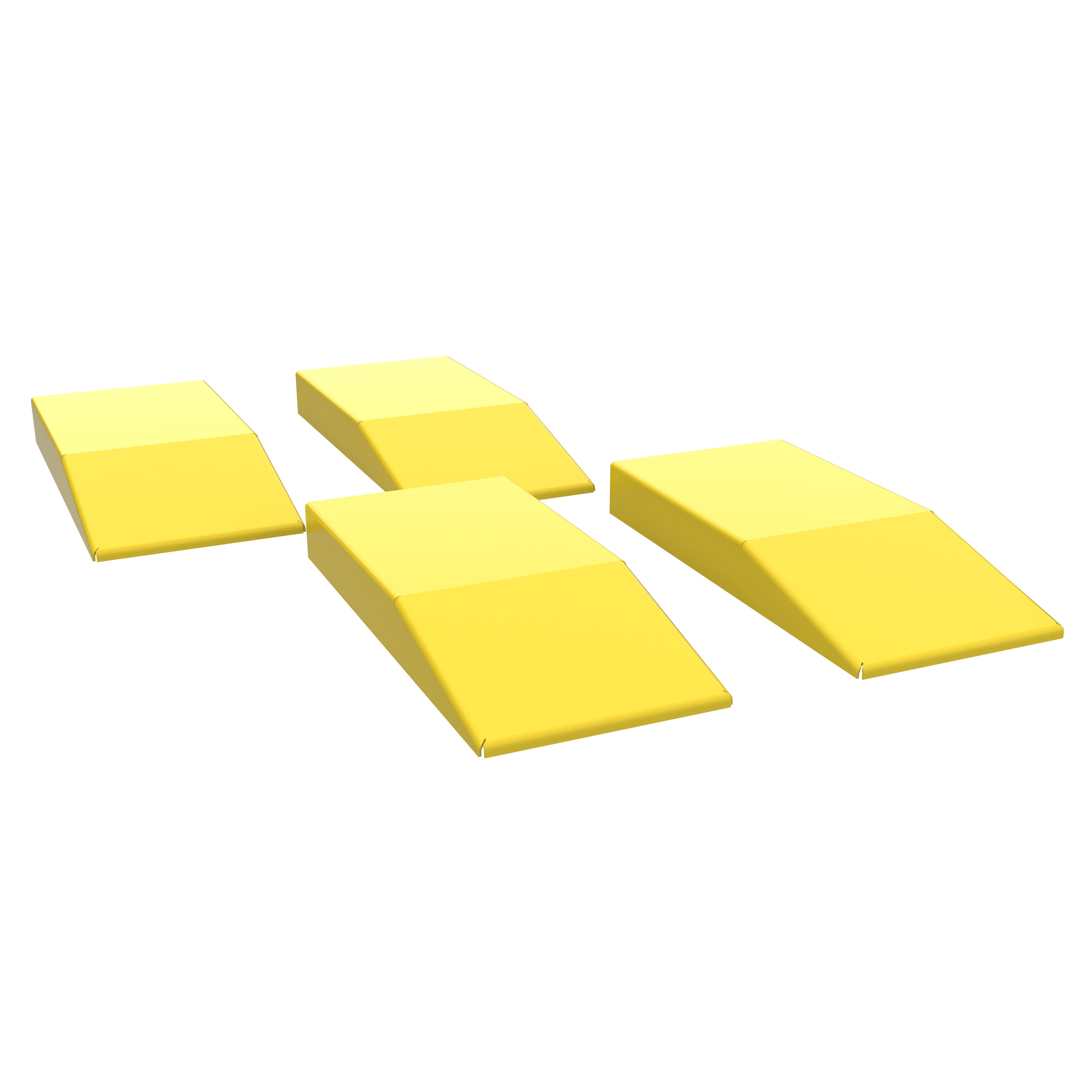 Set of four heavy-duty BendPak extended approach ramps designed for smoother vehicle access to MDS-6 Series mid-rise scissor lifts.