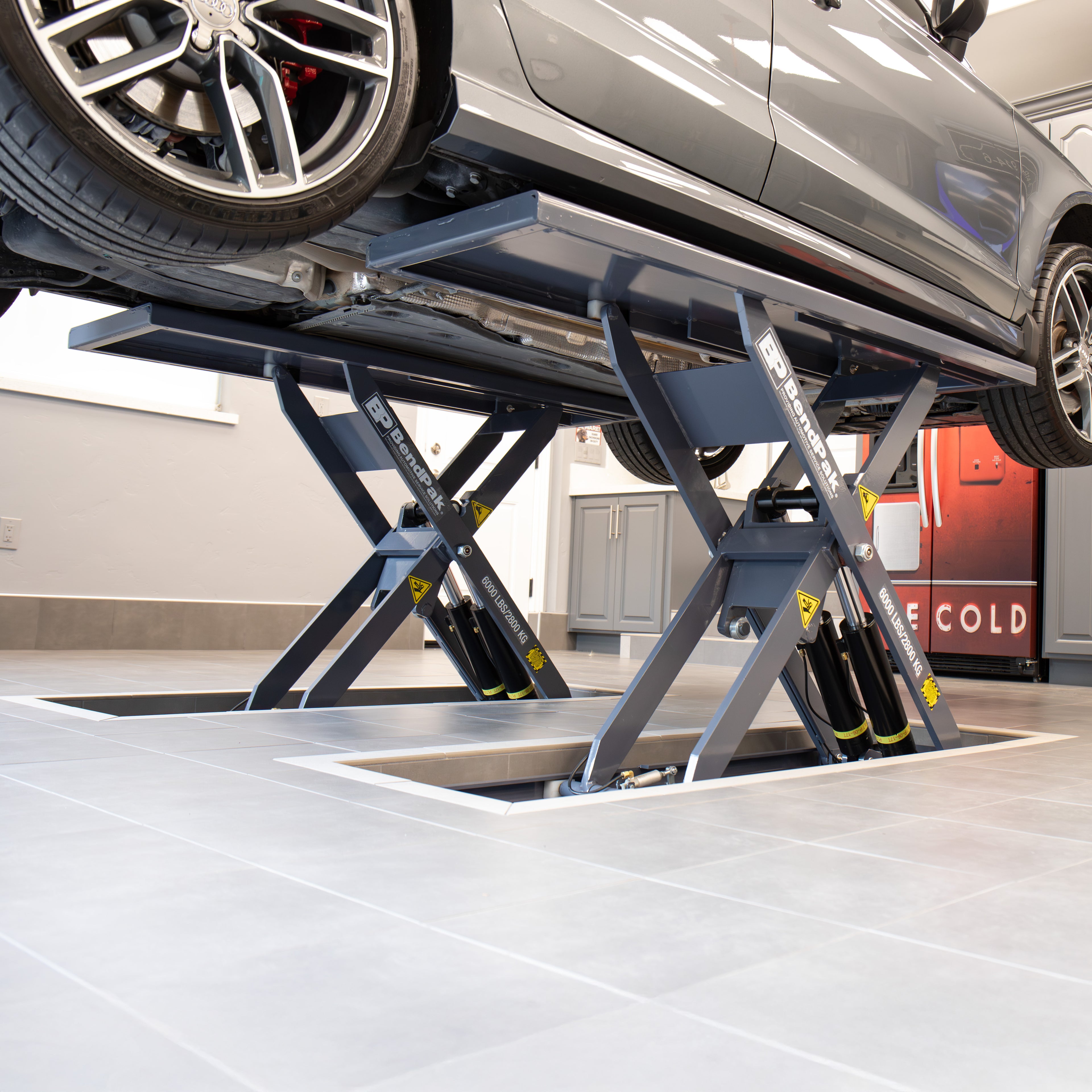 BendPak MDS-6LPF Flush-Mount Open-Center Mid-Rise Scissor Lift - 6,000-lbs. Capacity