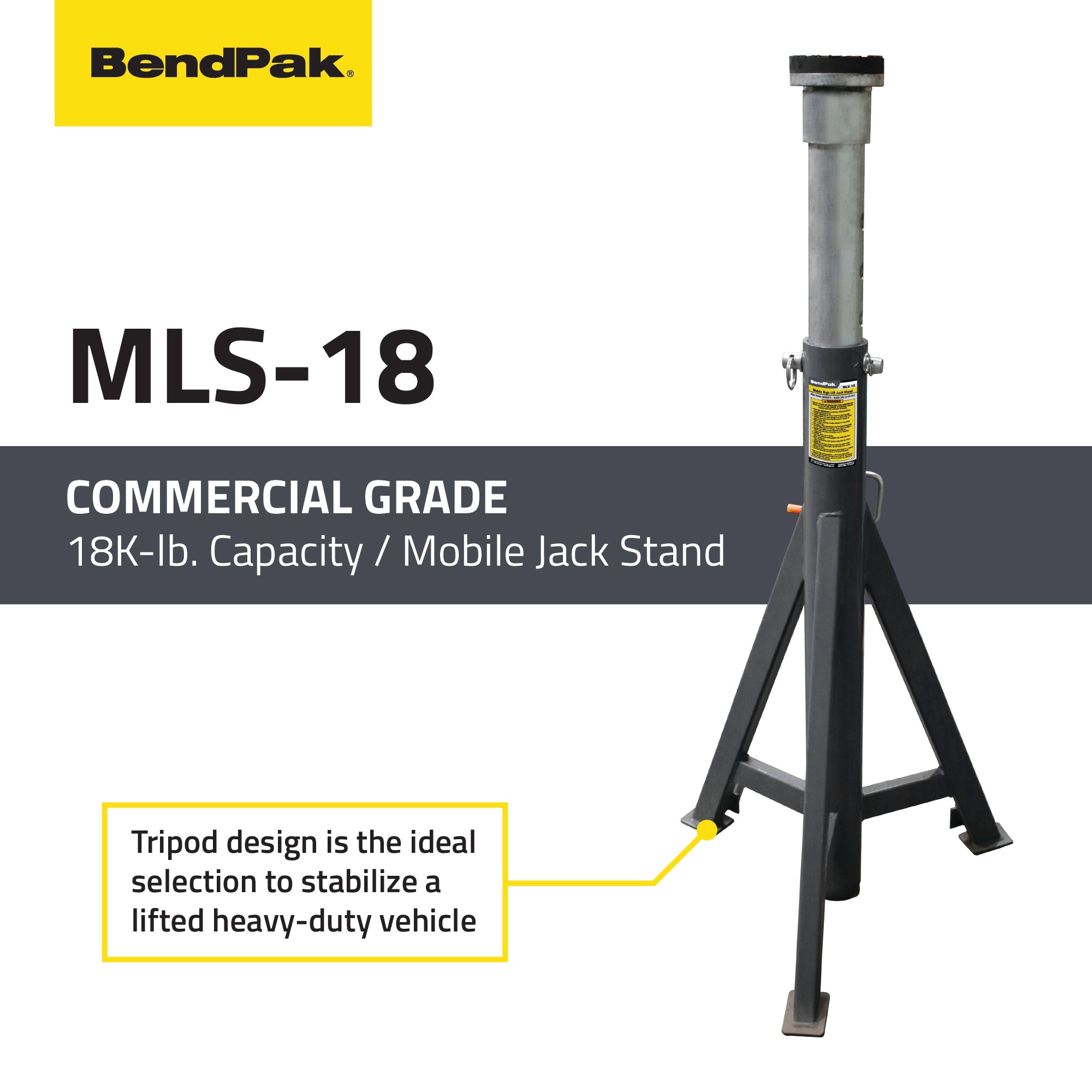 BendPak MLS-18 Mobile Jack Stand - 18,000-lbs. Capacity