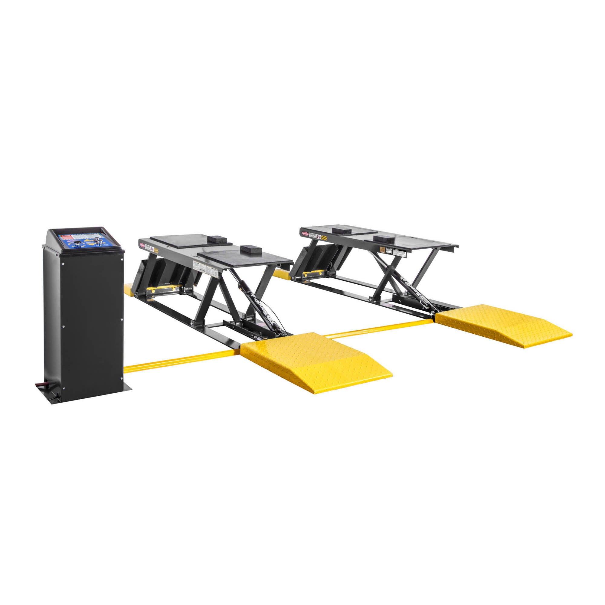 BendPak P-9000LT heavy-duty low-rise lift for open-center vehicle service.
