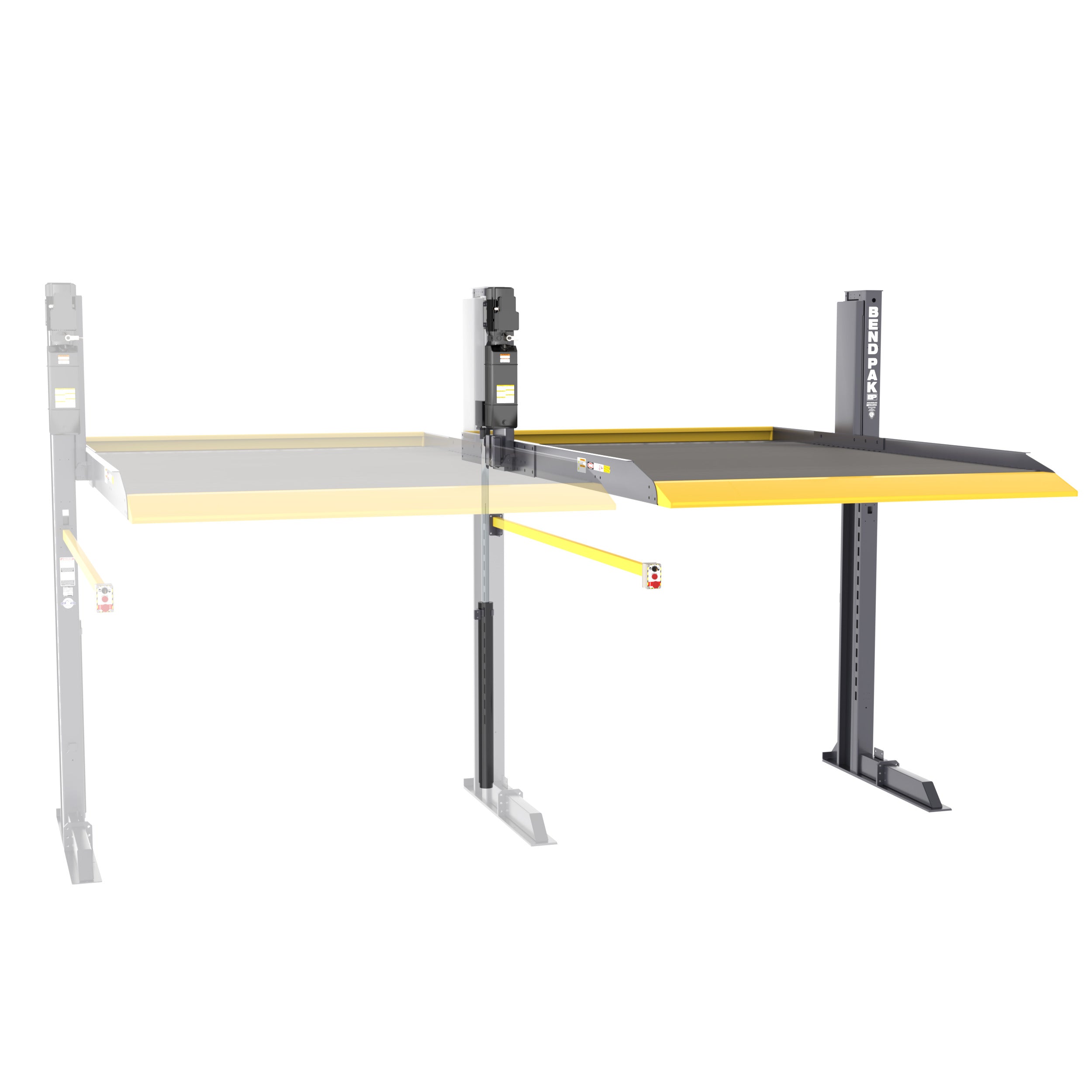 BendPak PL-6000DCX shared-column parking lift add-on for space-saving vehicle storage