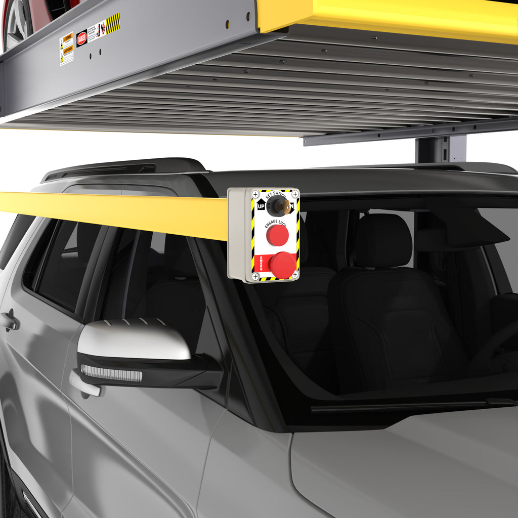 BendPak PL-6000DCX two-post wide parking lift control detail for easy operation