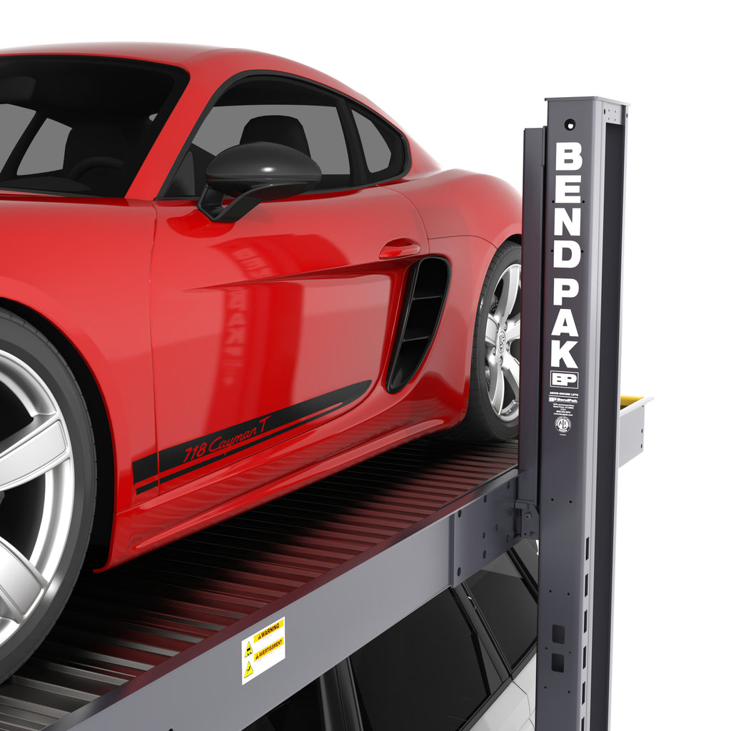 BendPak PL-6000DCX wide two-post parking lift post detail for vehicle storage systems