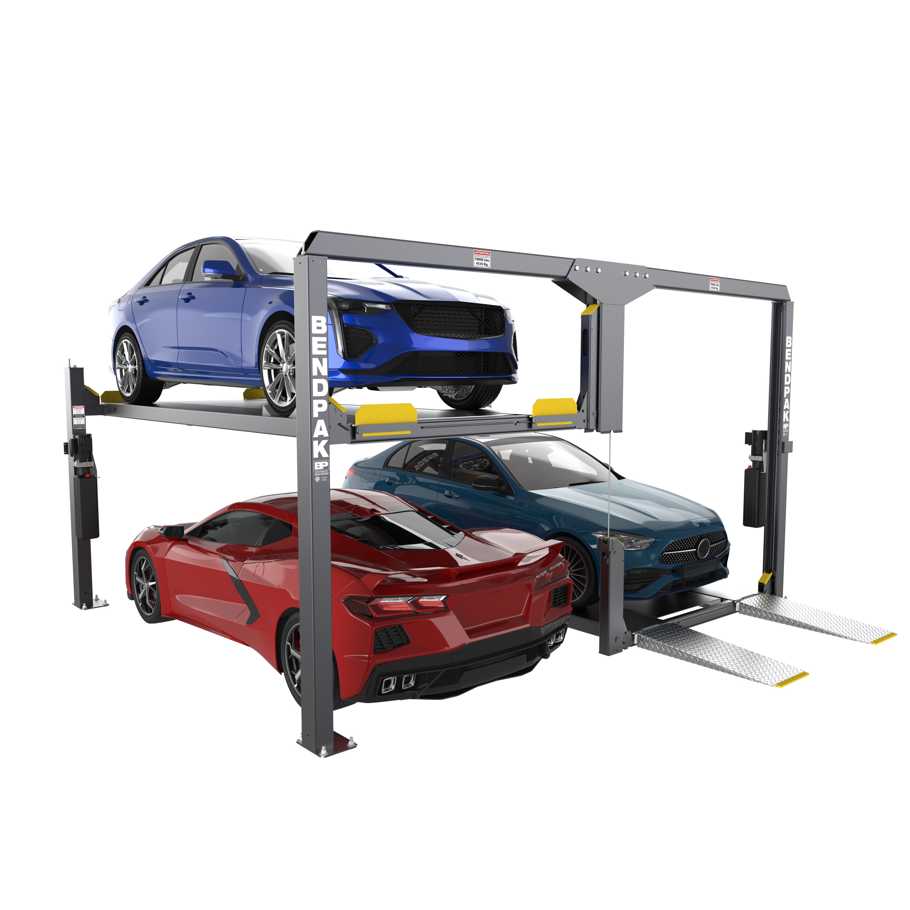 BendPak PL12000KDS standard-rise parking lift with dual individual platforms.