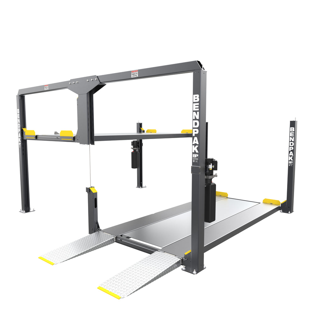 BendPak PL12000KDS narrow tandem parking lift with short platforms and 12,000-lb capacity.