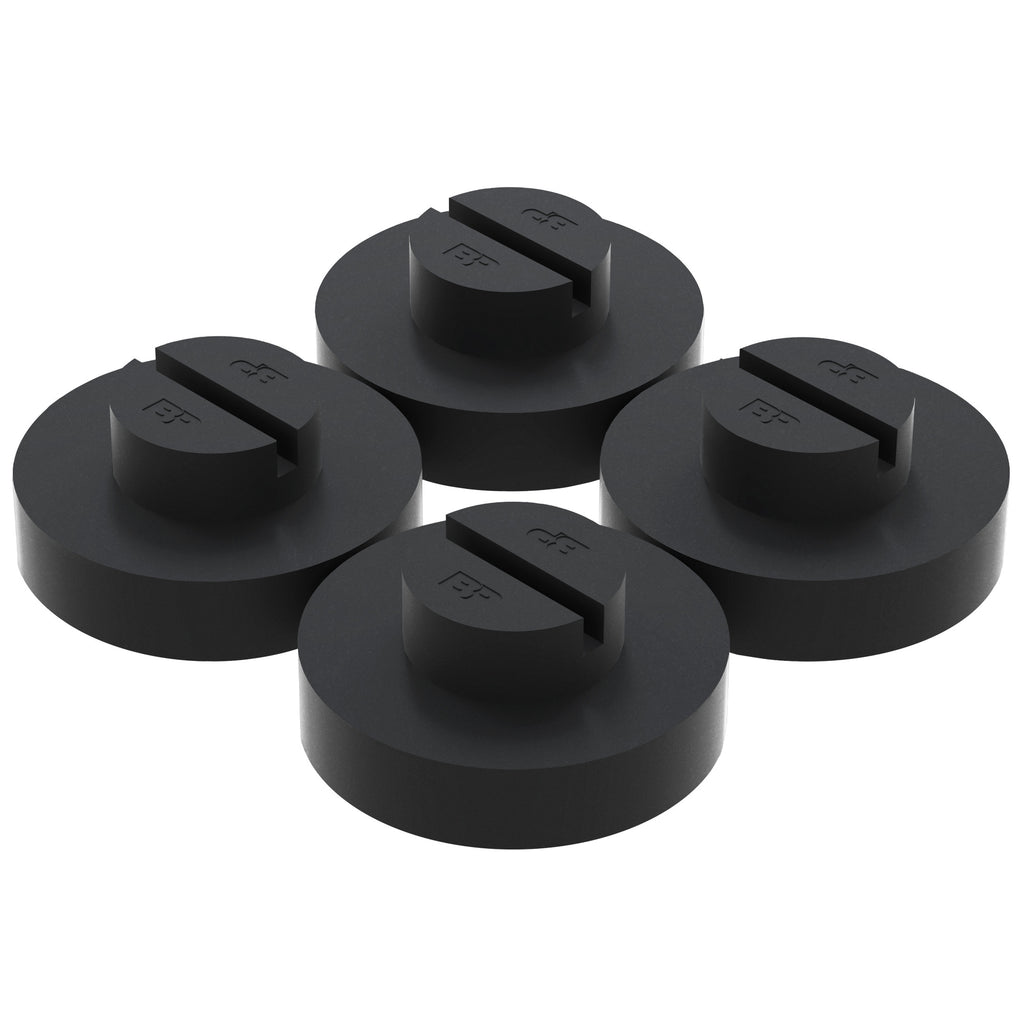 BendPak Quick-Fit four-piece pinch weld puck kit for two-post lift adapters.