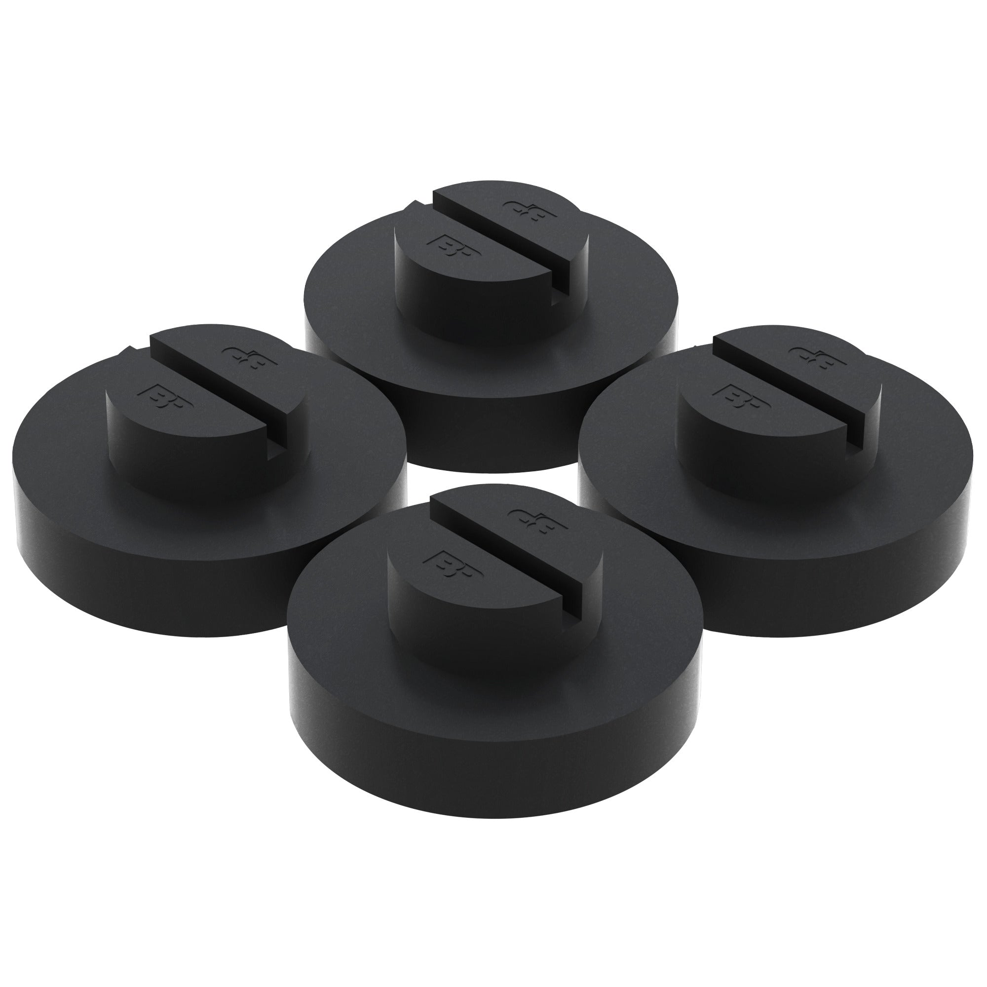 BendPak Quick-Fit four-piece pinch weld puck kit for two-post lift adapters.