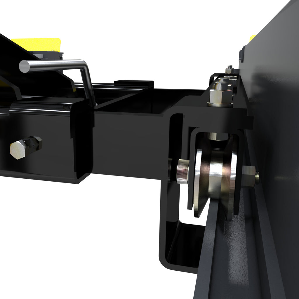 Easy-roll wheel detail on the BendPak RJ45W rolling bridge jack for smooth four-post lift positioning.
