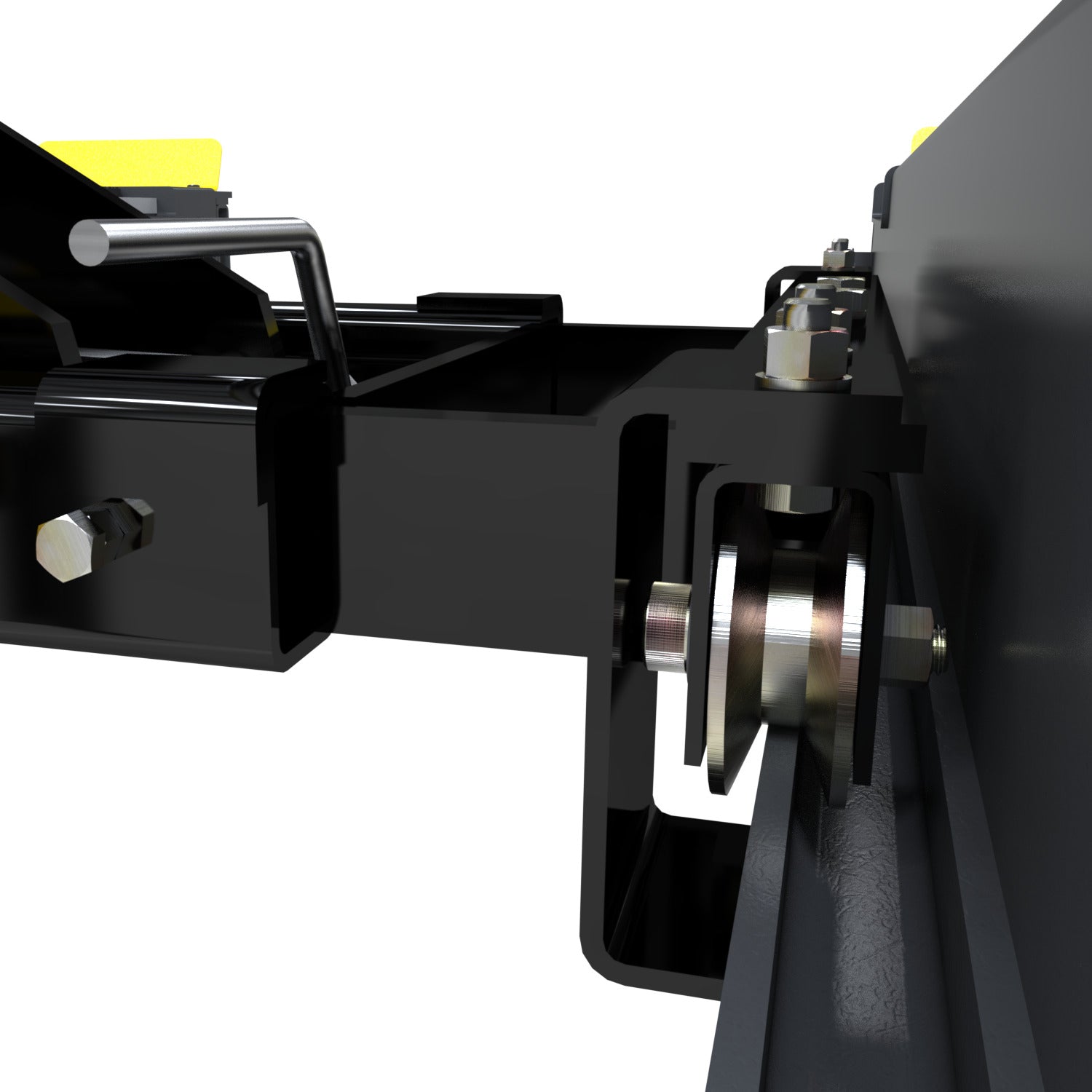 Easy-roll wheel detail on the BendPak RJ45W rolling bridge jack for smooth four-post lift positioning.