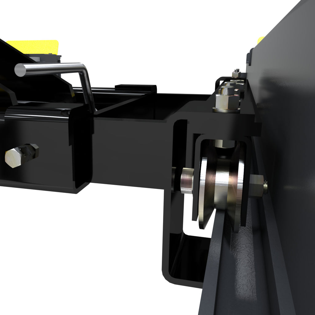 Easy-roll wheel detail on the BendPak RJ6W rolling bridge jack for four-post lift operation.