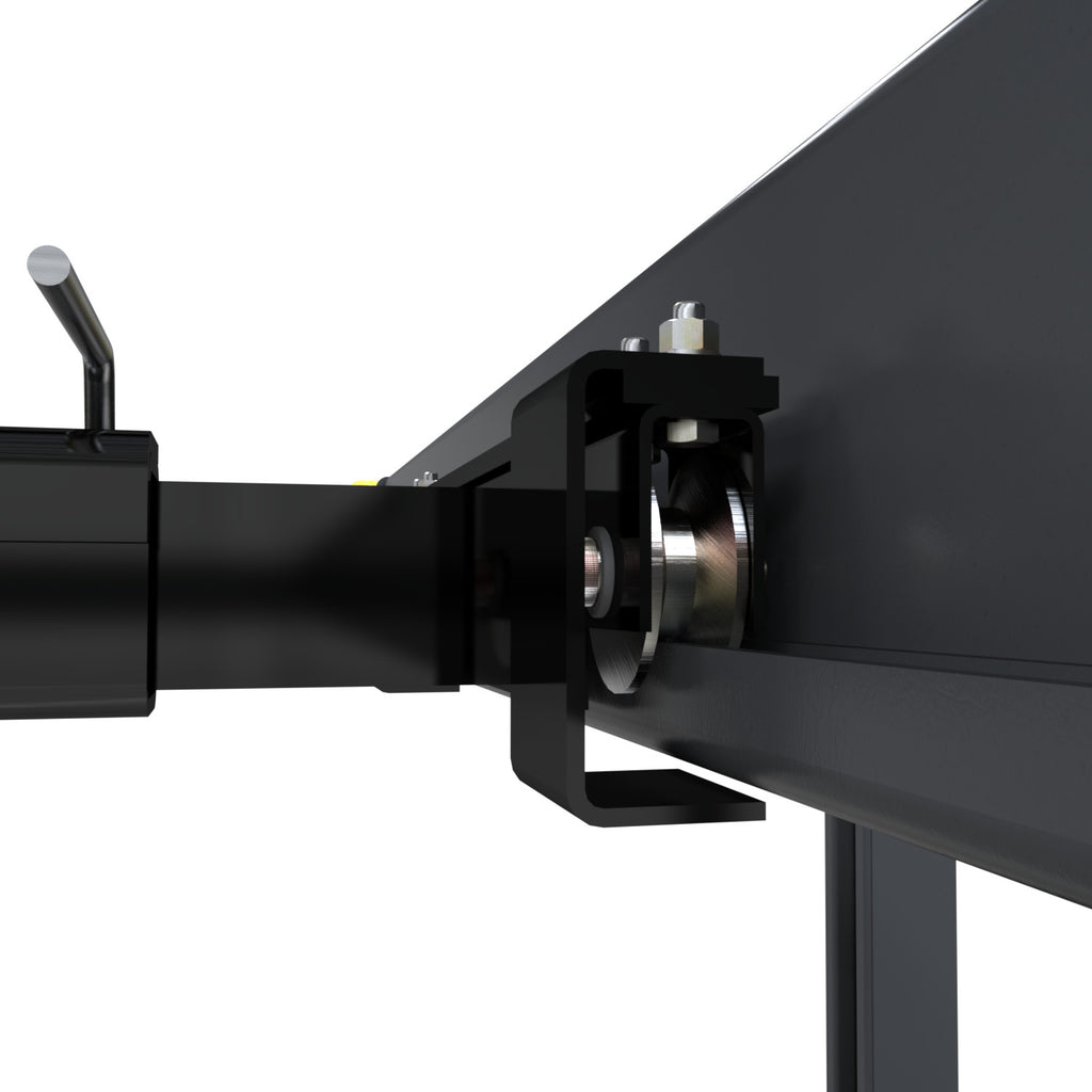 Mounted easy-roll wheel detail on the BendPak RJ7W rolling bridge jack for four-post lifts.