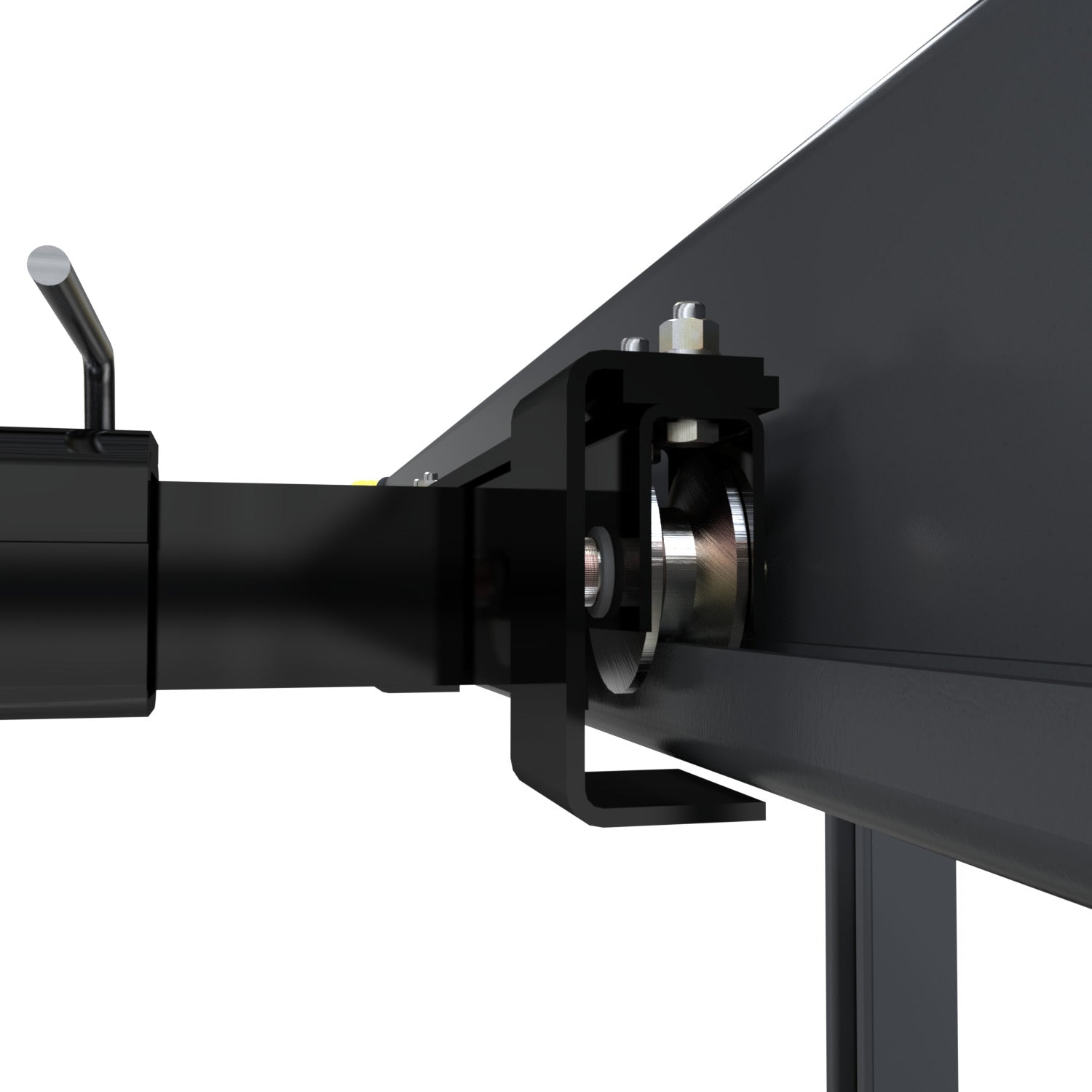 Mounted easy-roll wheel detail on the BendPak RJ7W rolling bridge jack for four-post lifts.