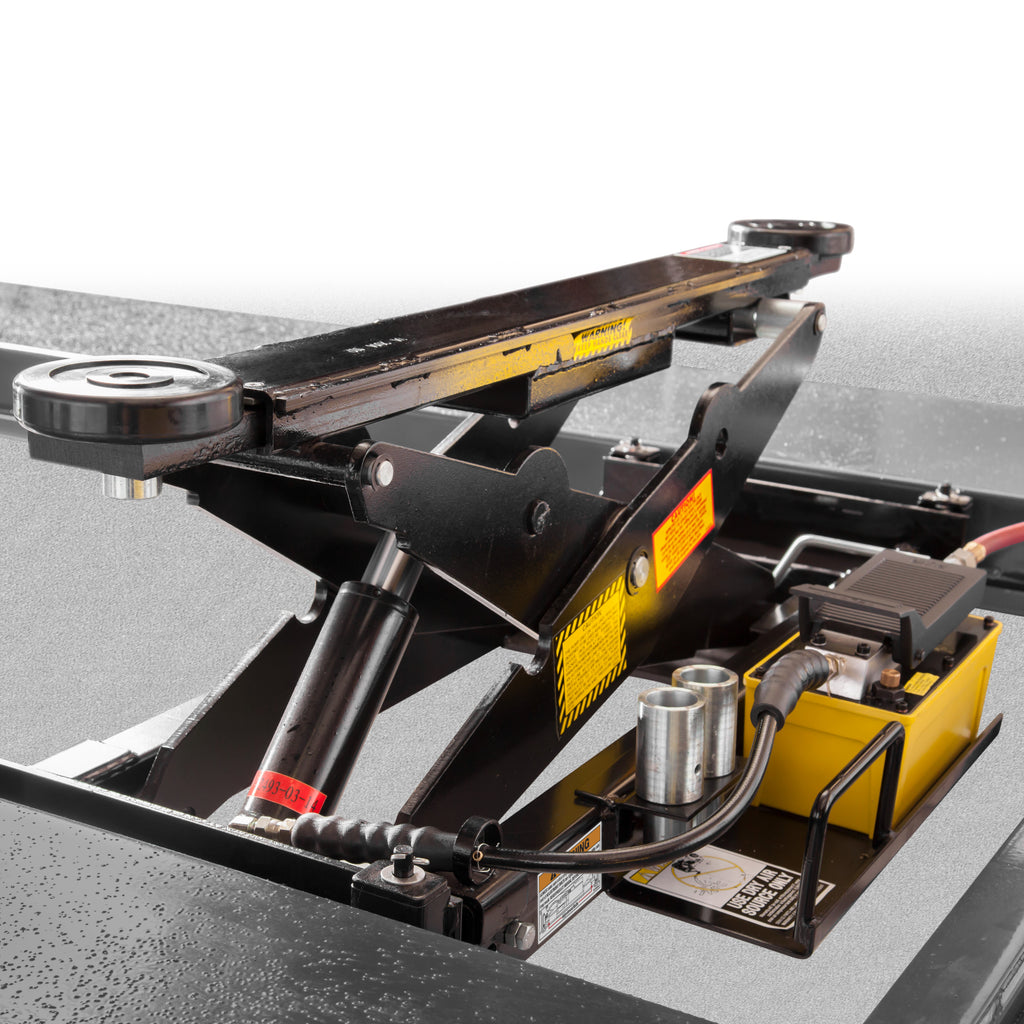 BendPak RJ9W rolling bridge jack with 9,000-lb. capacity and easy-roll wheels for four-post lifts.