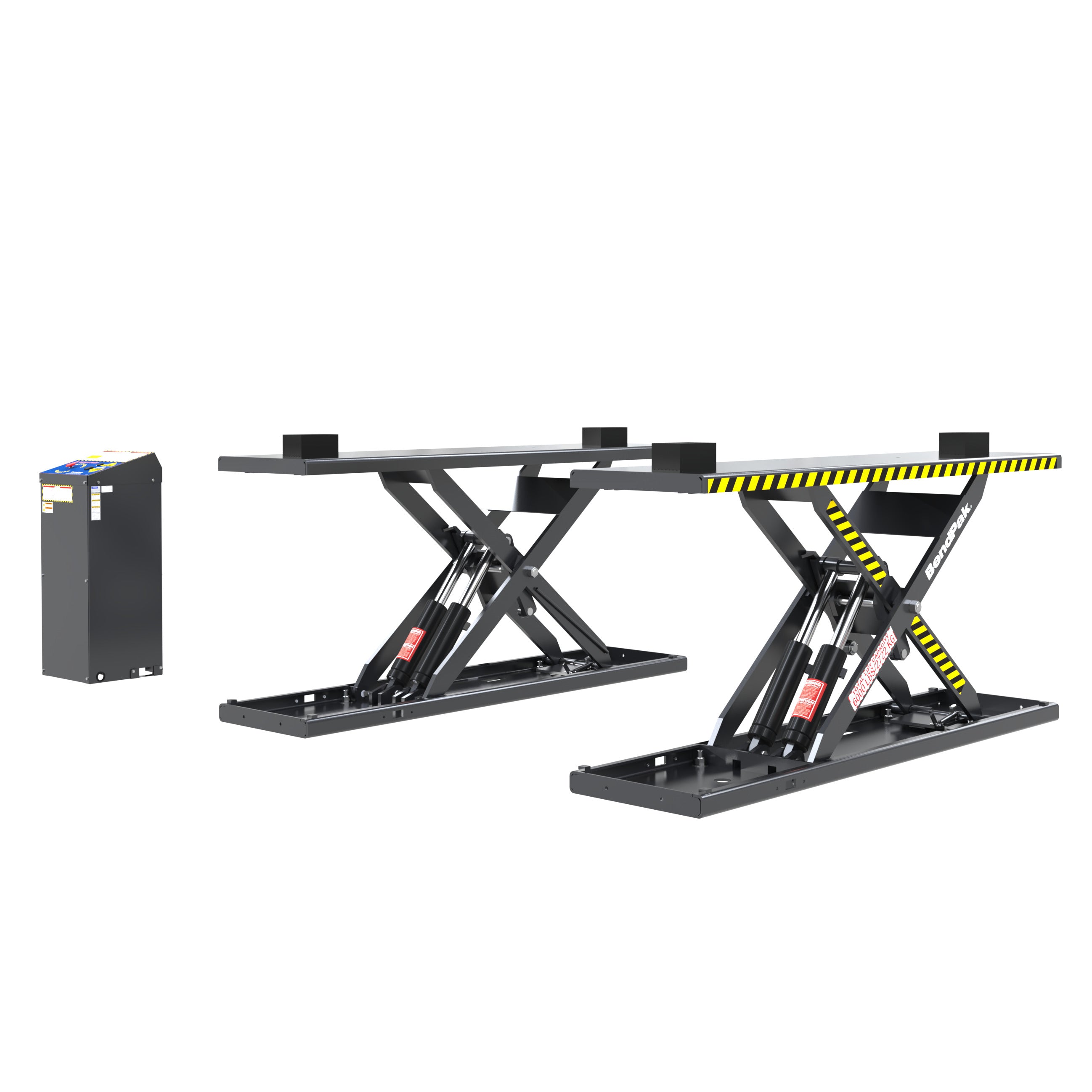 BendPak MDS-6EXF 6,000-lb. flush-mount extended scissor lift with open-center access