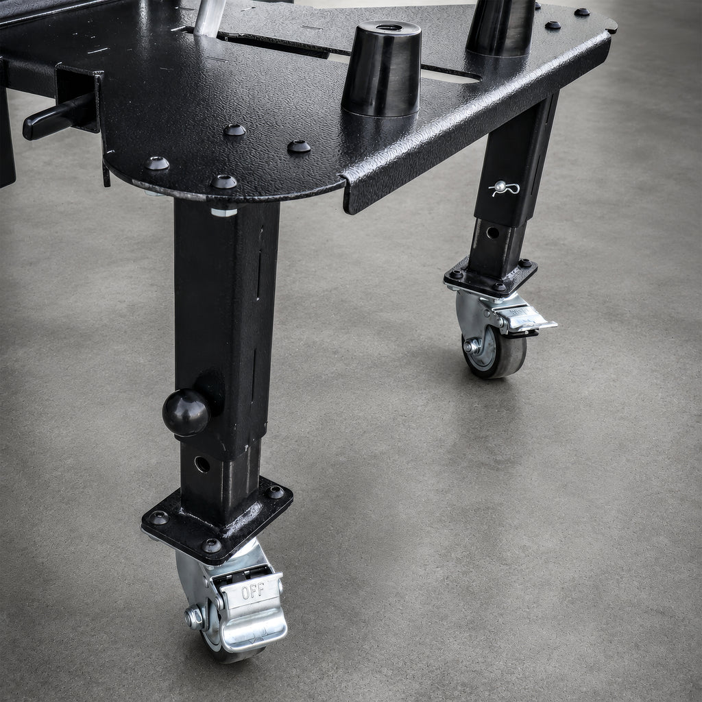 Locking 360-degree swivel casters provide smooth multidirectional movement and secure positioning for the Ergochair Ergo-Scoot.