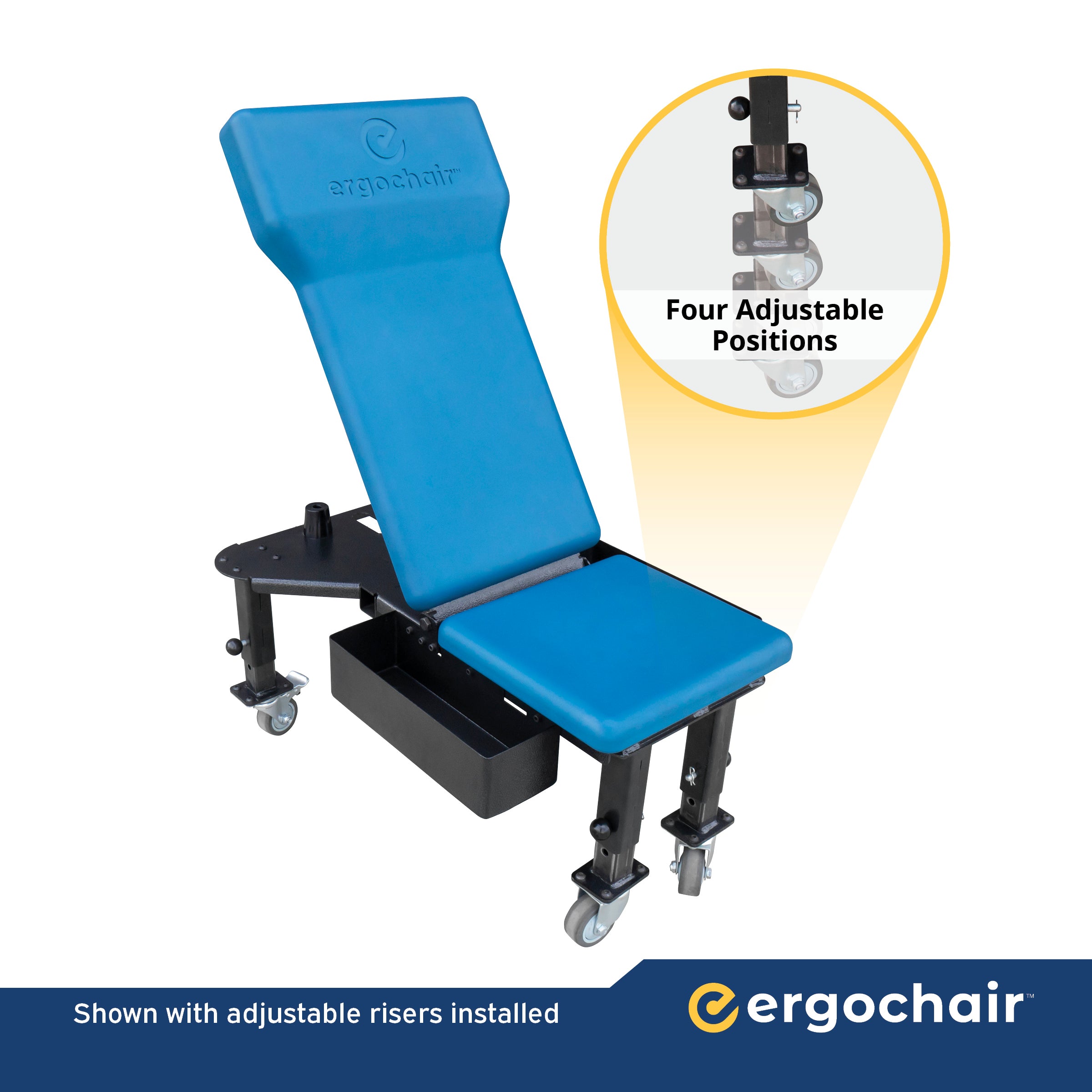Ergochair ERGO-SCOOT Ergonomic Reclining Low-Profile Creeper Seat