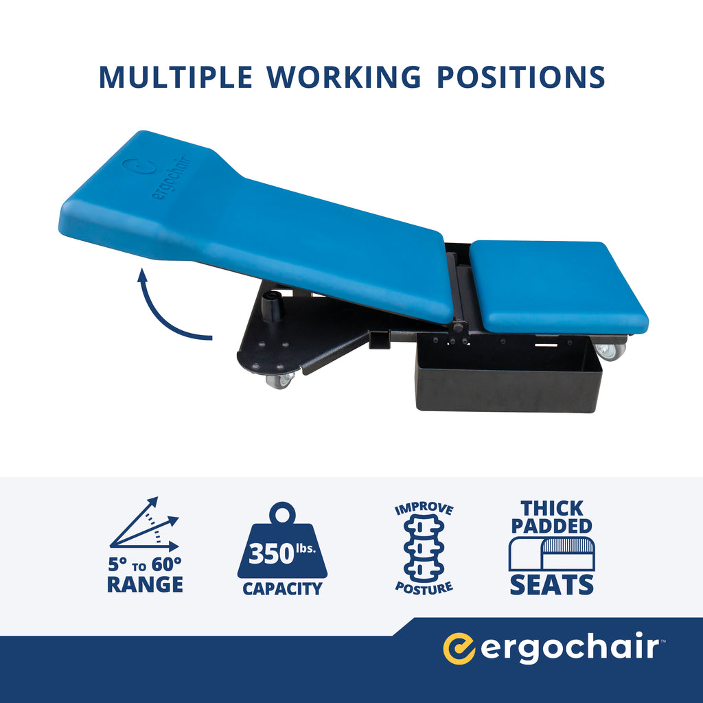 Ergochair ERGO-SCOOT Ergonomic Reclining Low-Profile Creeper Seat