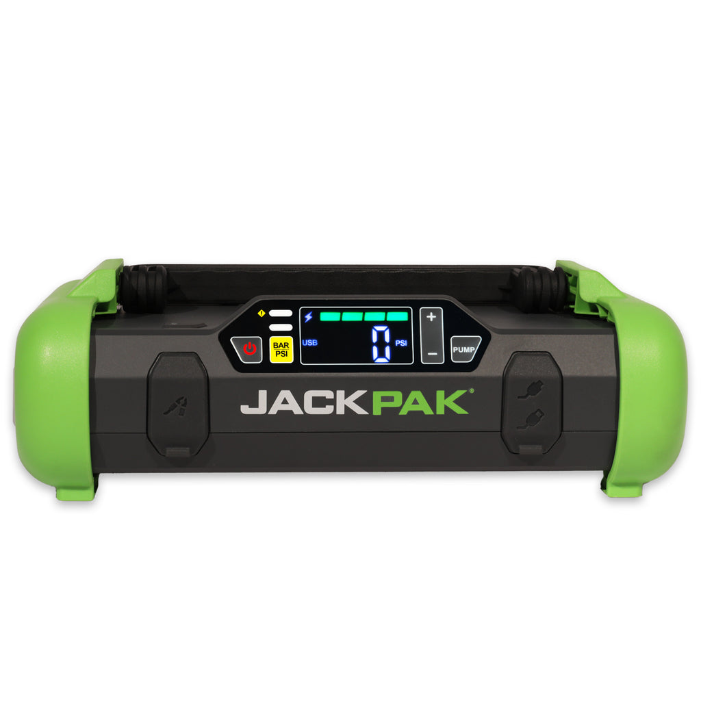 JackPak Ultra2500 emergency power pack for jump starts, charging and air compressor use