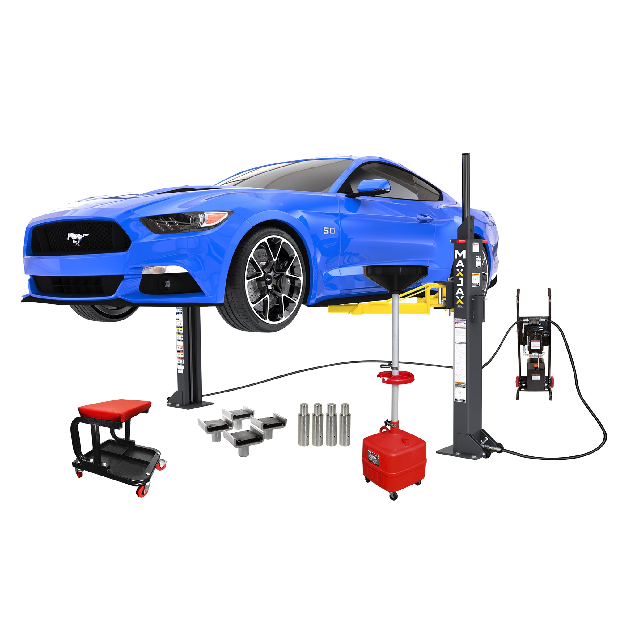 MaxJax M7K Supreme 110V portable two-post lift package