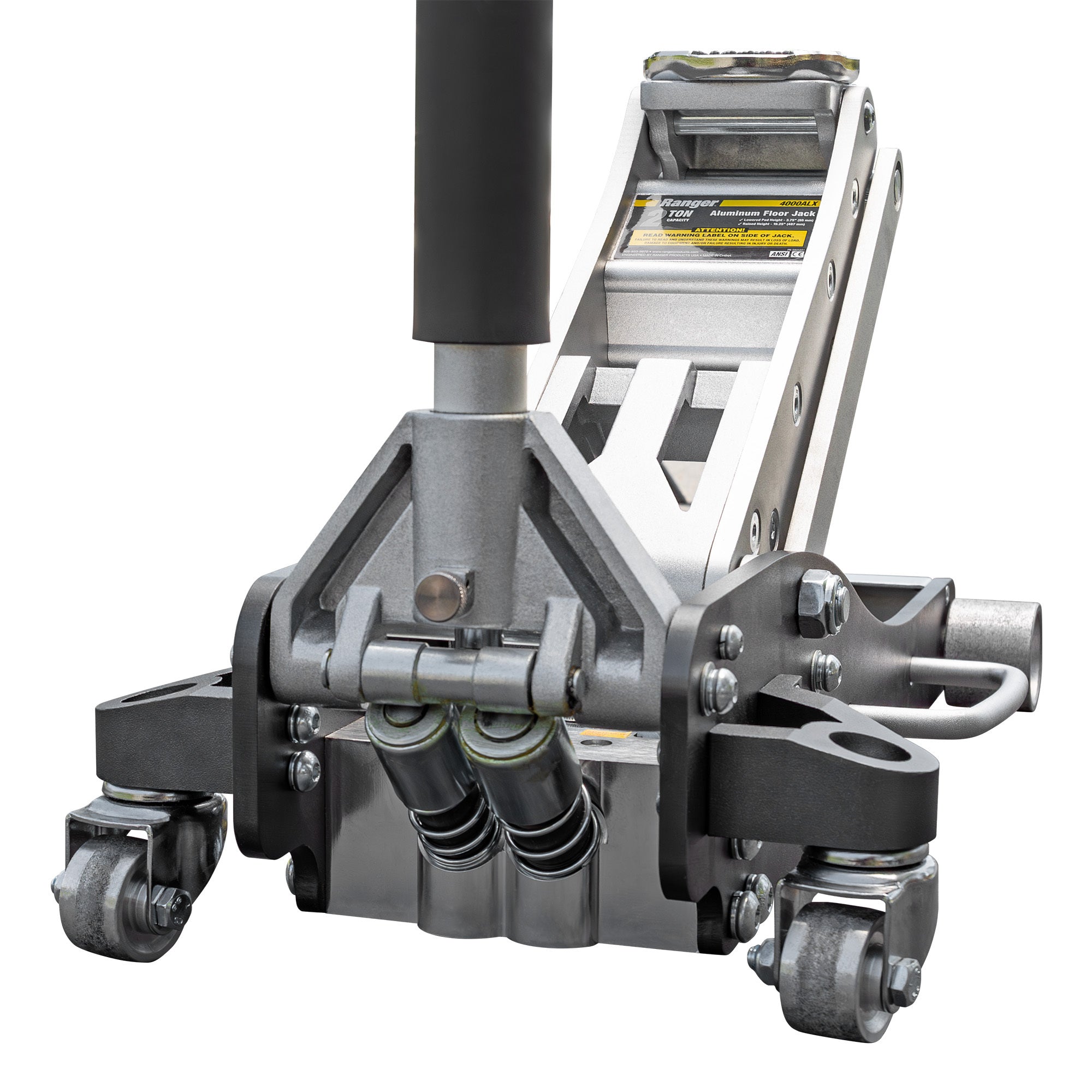 Ranger 4000ALX floor jack detail showing durable aluminum lifting body