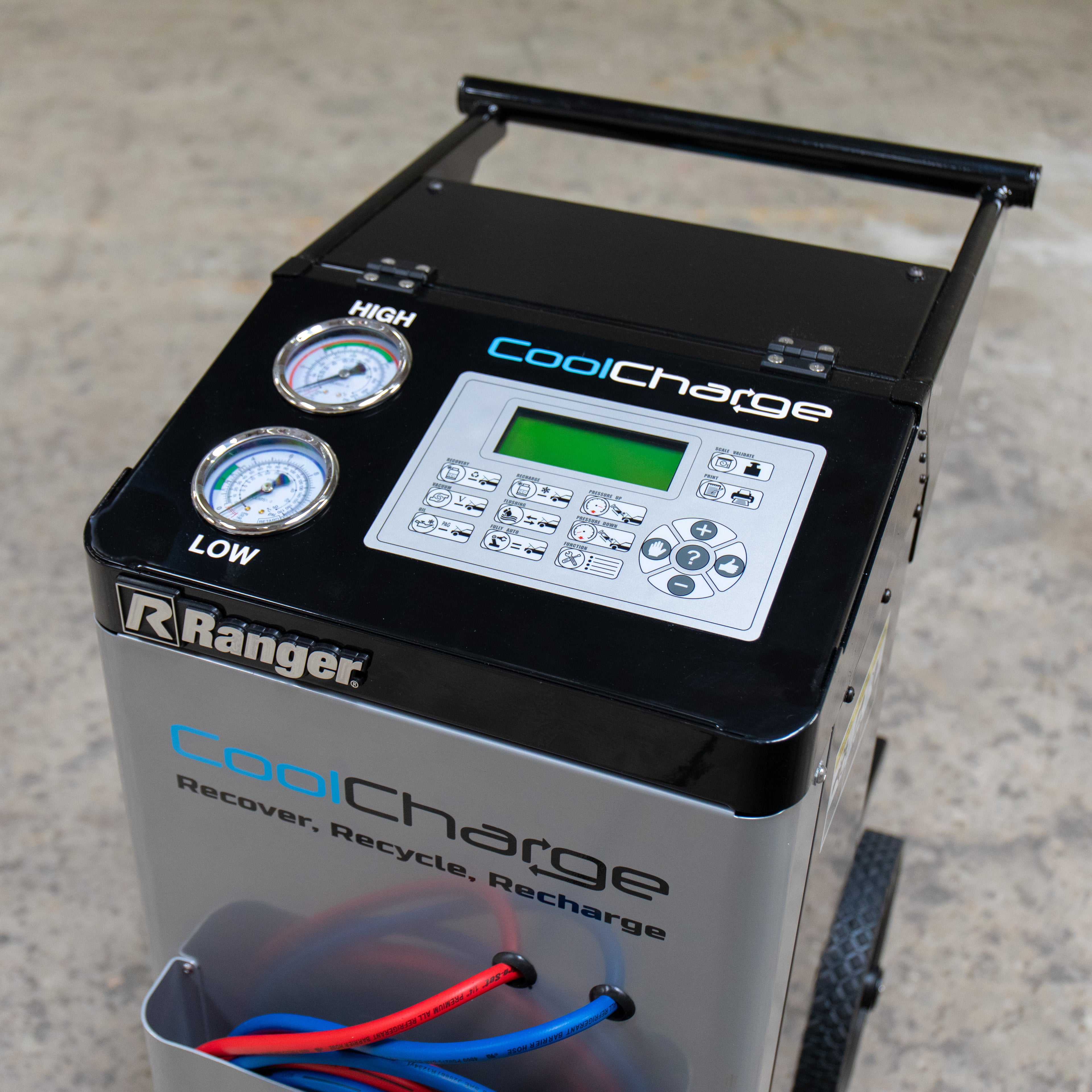 Ranger AC-134A vehicle A/C recovery machine control panel detail