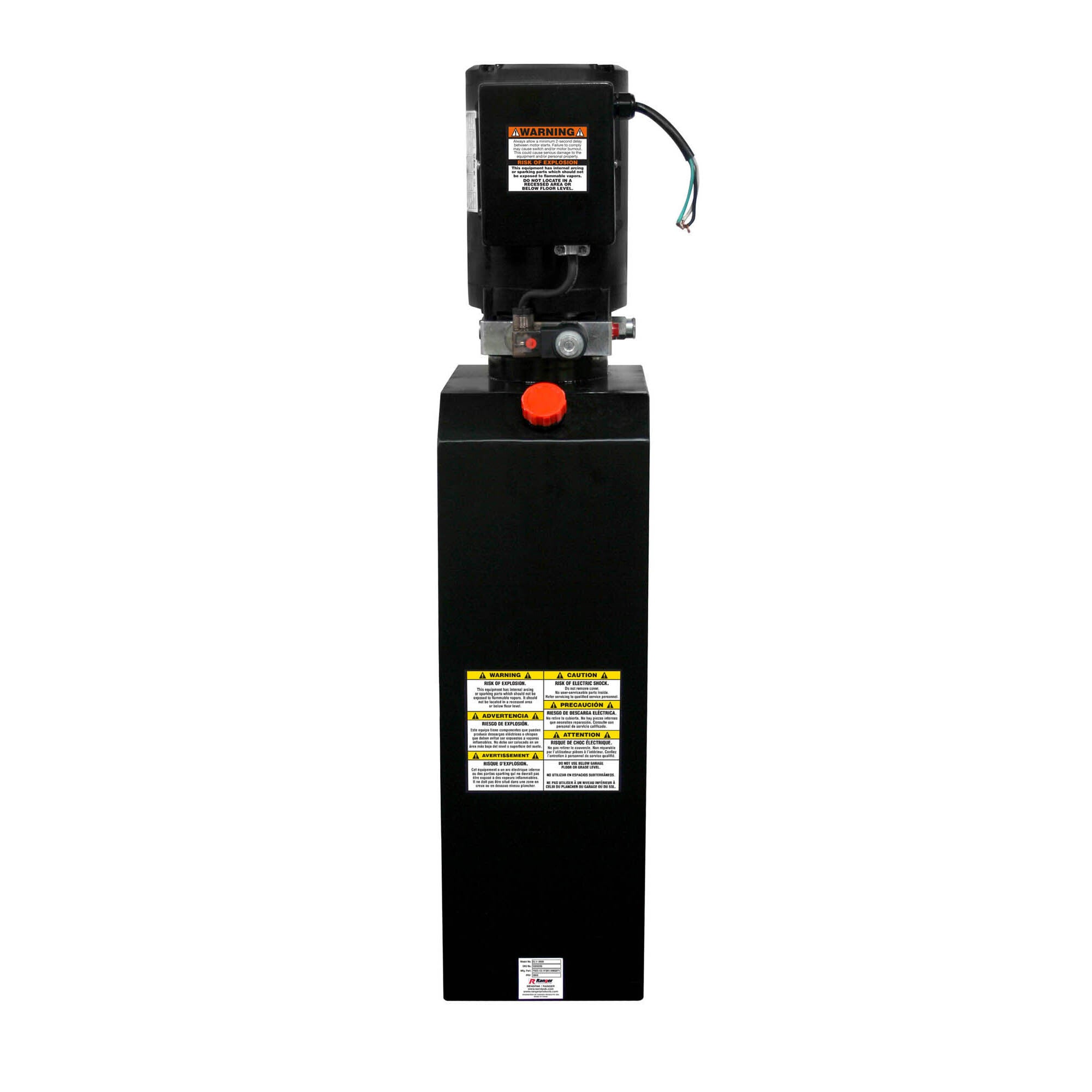Ranger E3.7K3H2 Hydraulic Lift Power Unit - 2.5 HP - 8.5-Gallon Reservoir