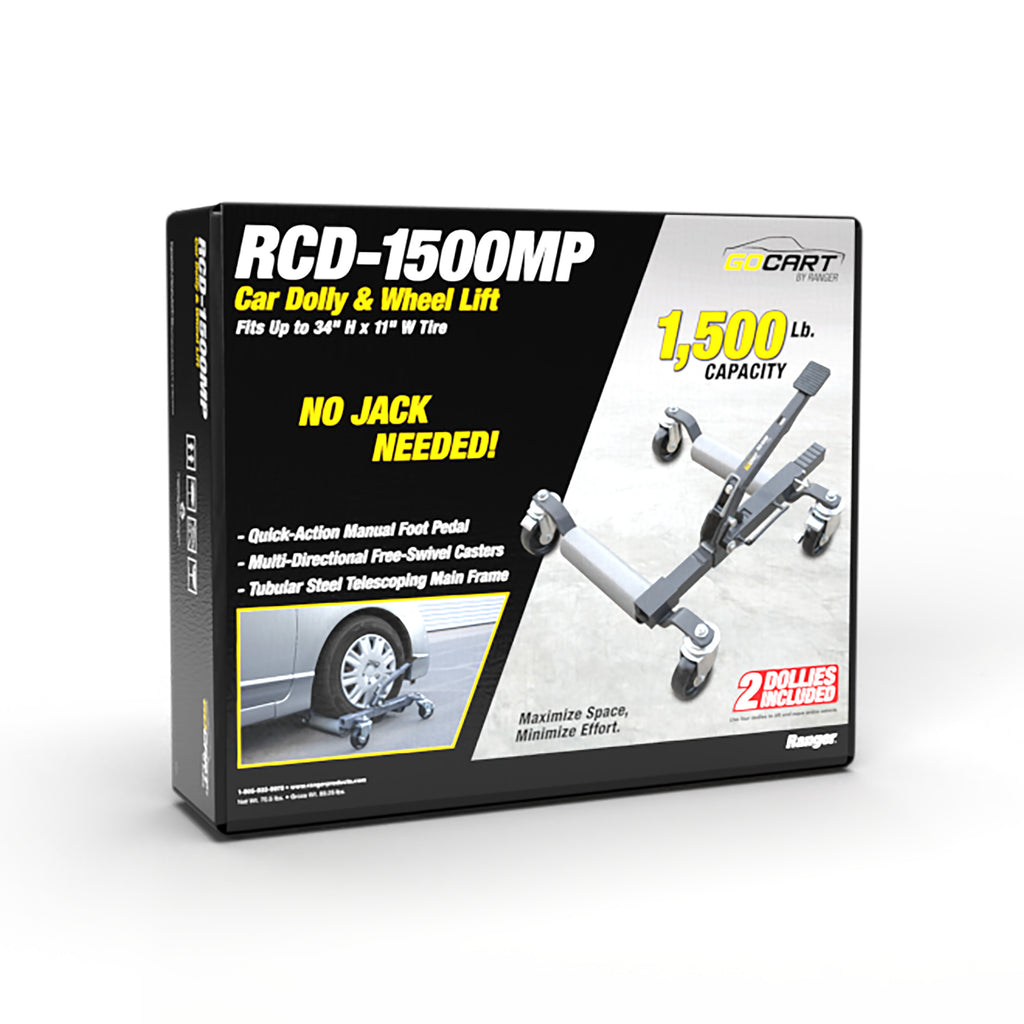 Ranger RCD-1500MP cart dolly packaging with product components arranged for shipment.