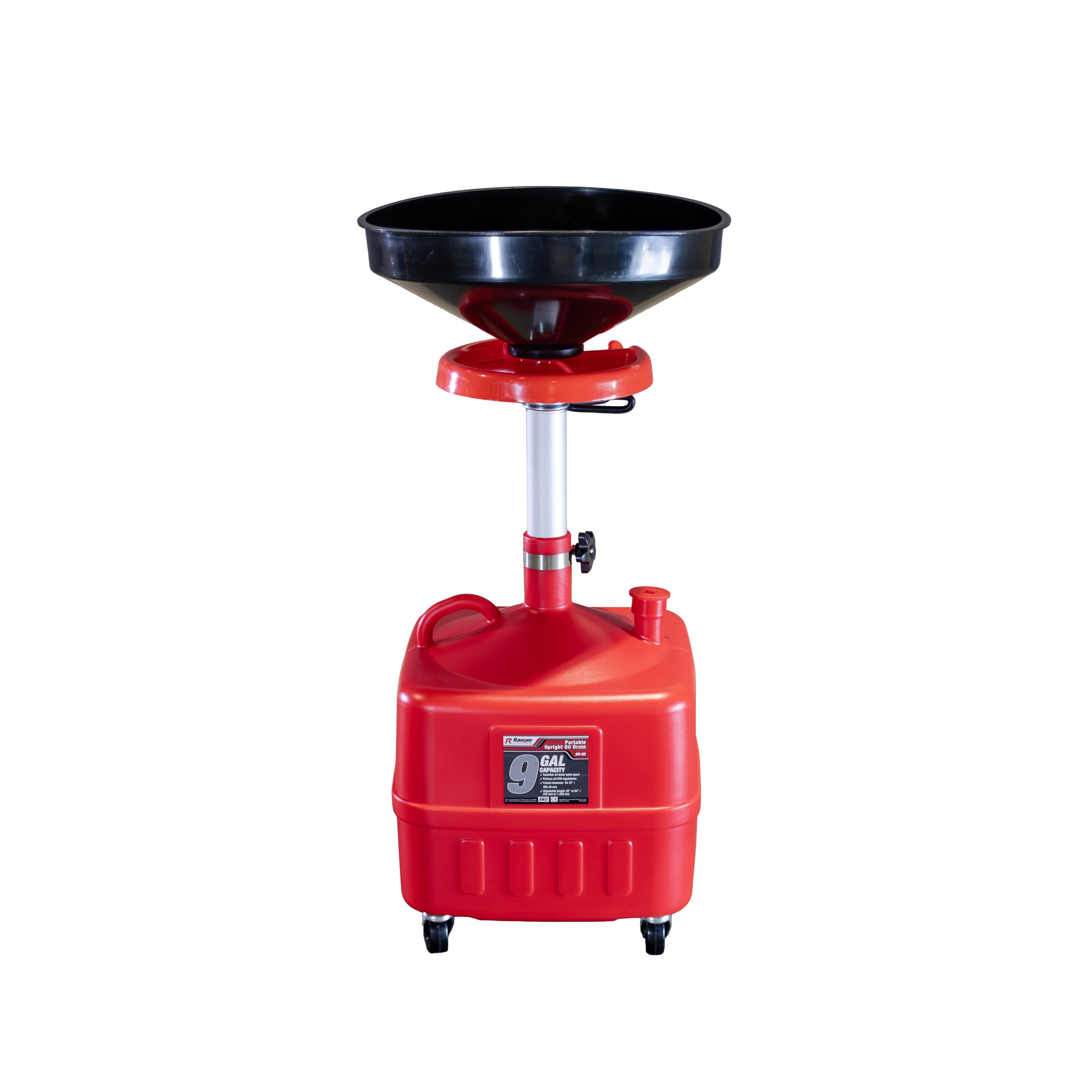 Ranger RD-9G tall adjustable-height oil drain with 9-gallon capacity