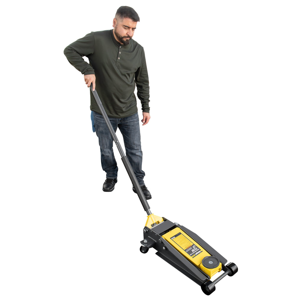Ranger RFJ-3T racing-style floor jack sized for garage and service bay use