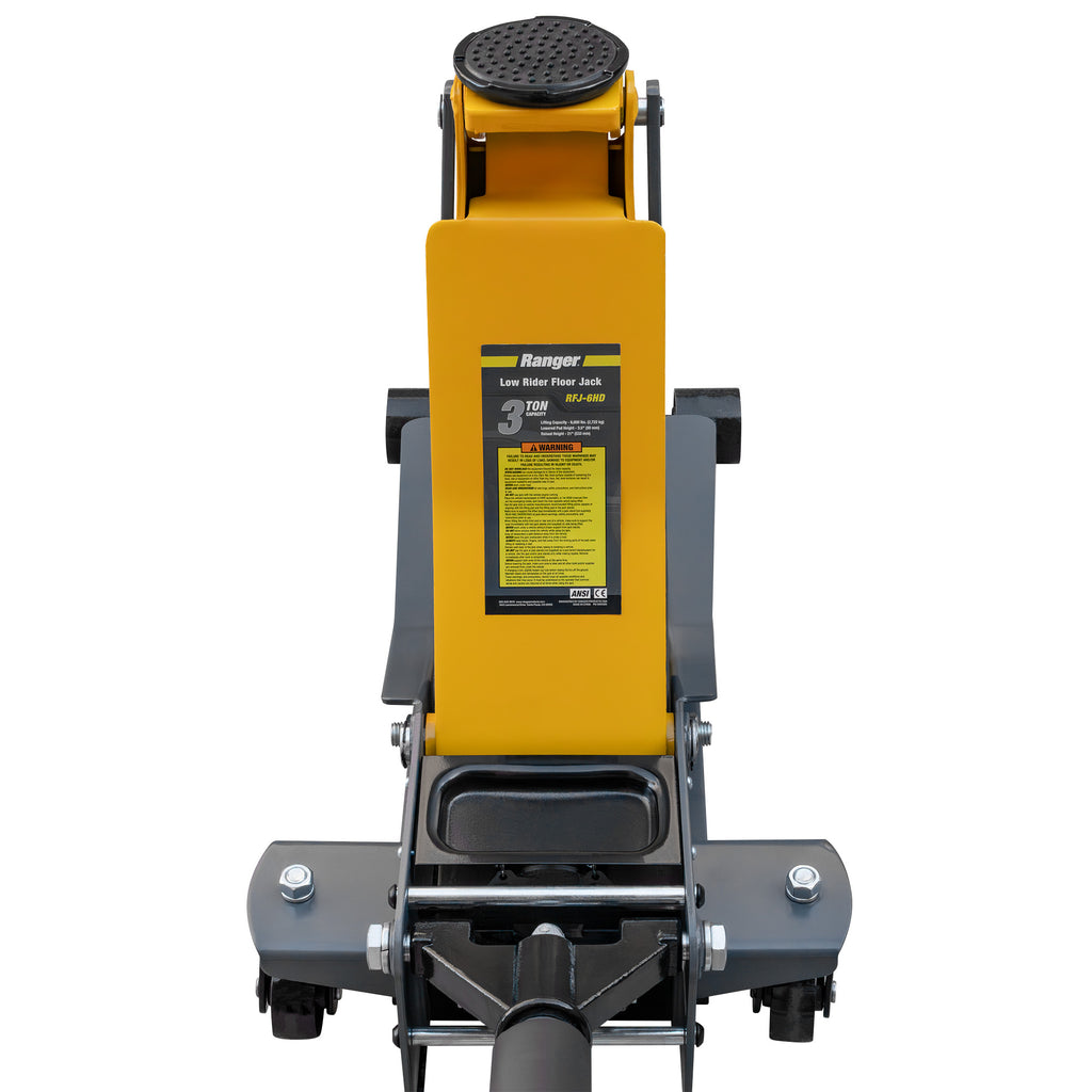 Ranger RFJ-6HD 3-ton floor jack for low-clearance automotive lifting