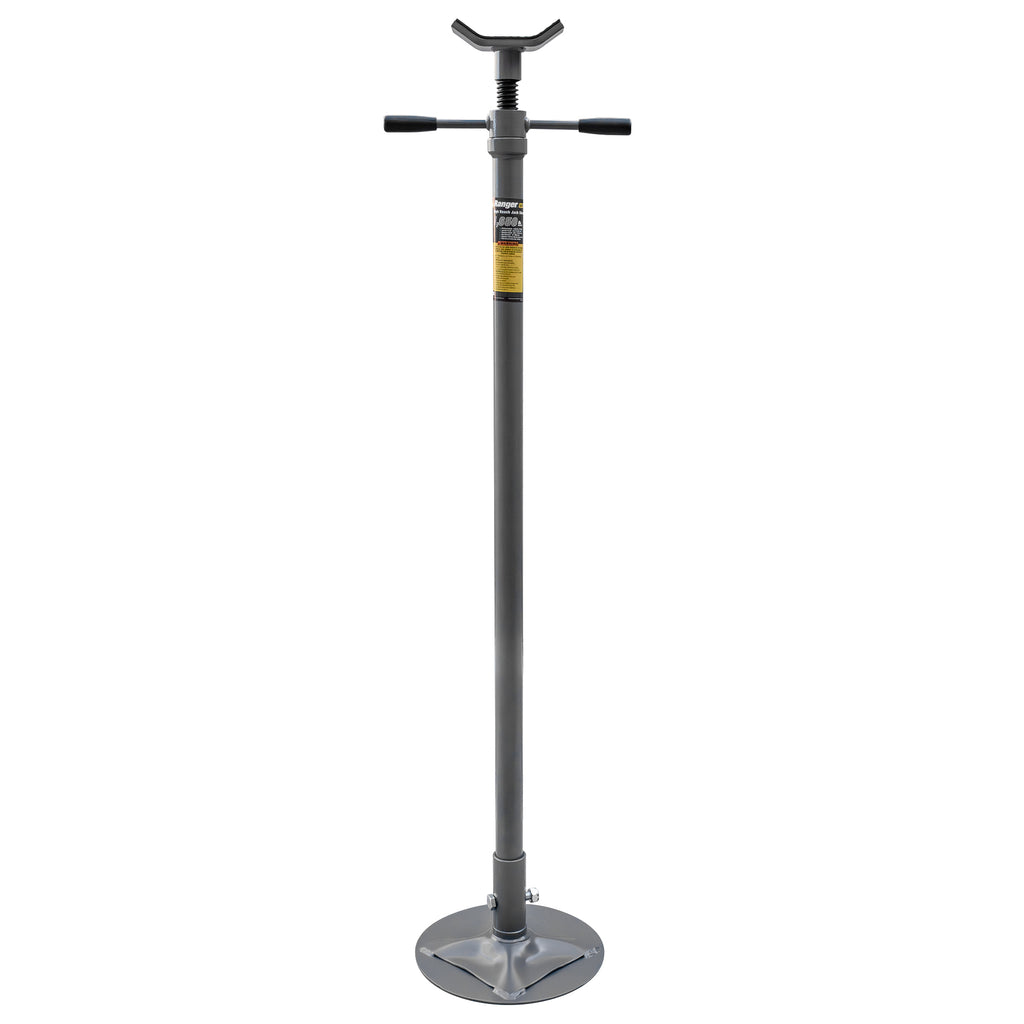 Ranger RJS-1T 1-ton foot-operated jack stand for supporting elevated vehicle components.