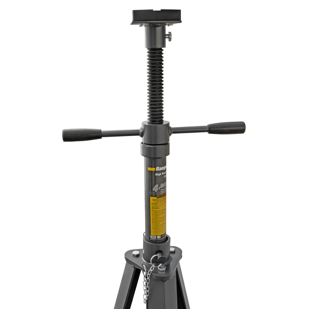 Ranger RJS-2TH 2-ton tall jack stand for supporting lifted vehicle parts during service.